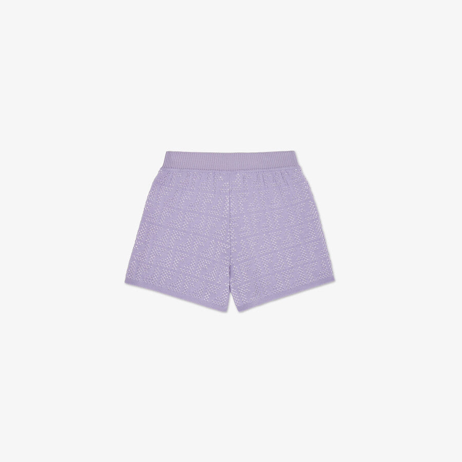 Girls Purple Knited Shorts