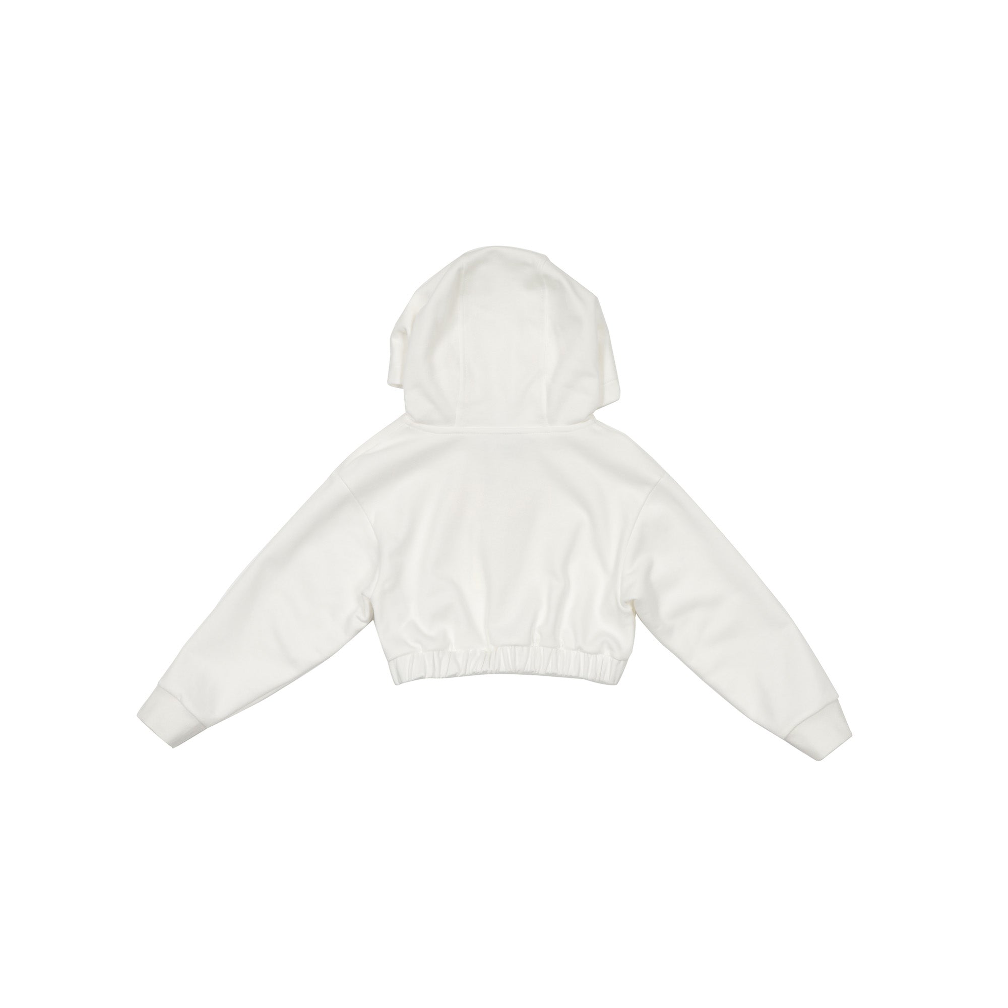 Girls White Logo Hooded Cotton Sweatshirt