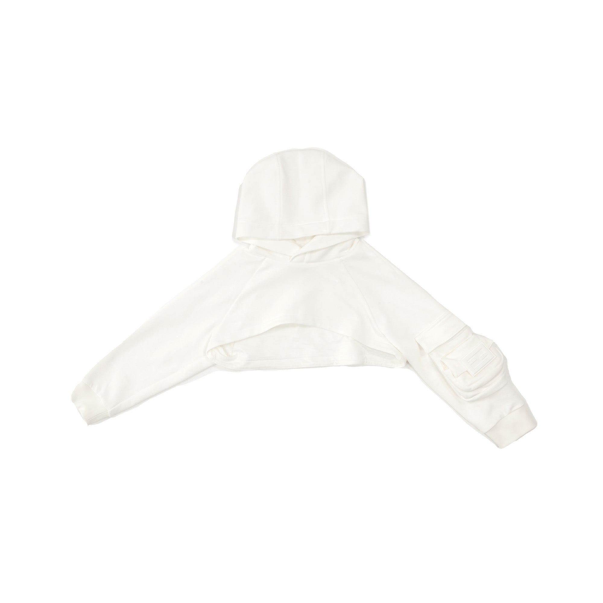 Girls White Hooded Cotton Sweatshirt