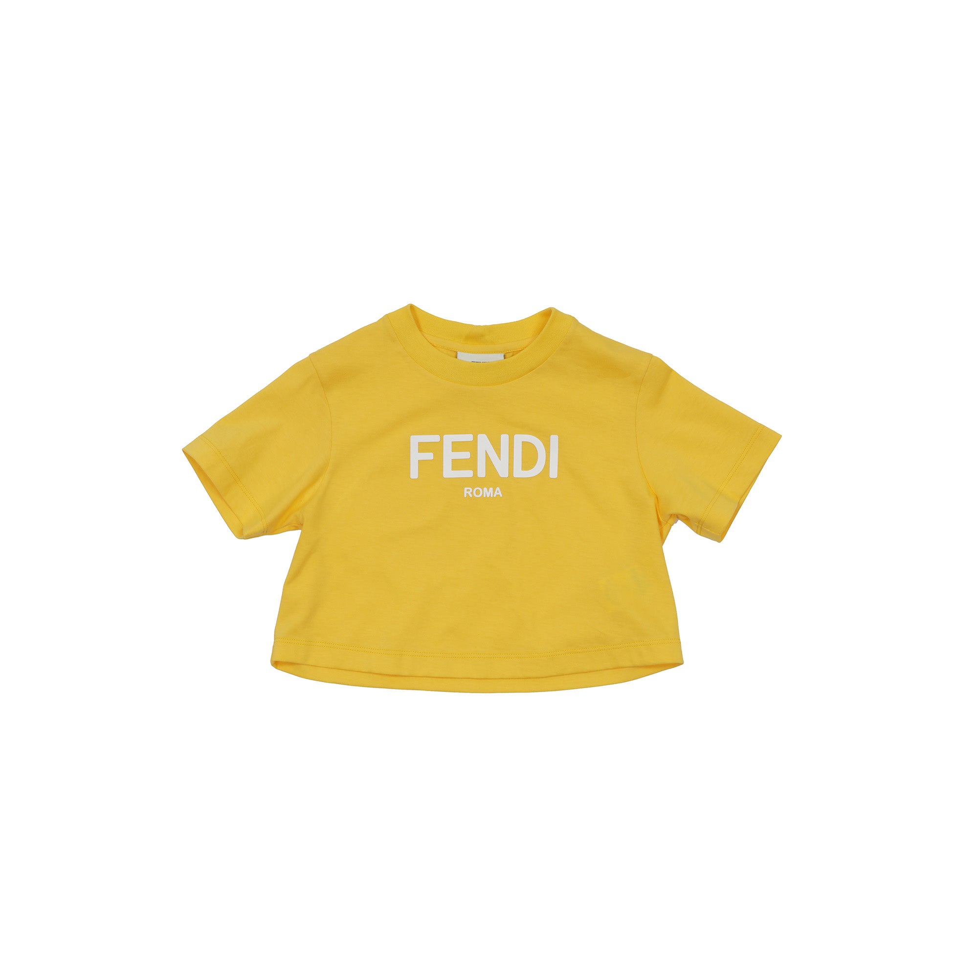 Girls Yellow Logo Cotton T-Shirt