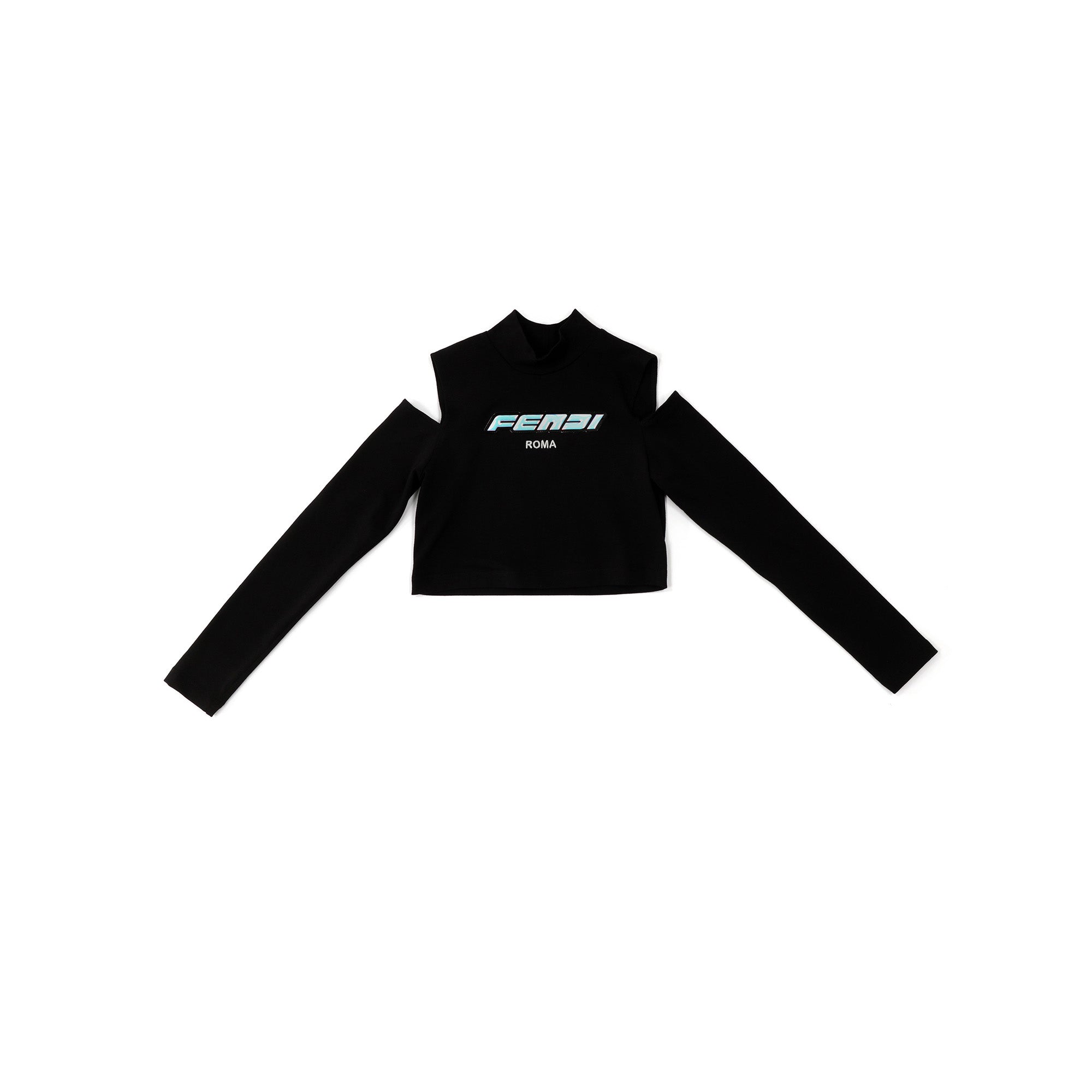 Girls Black Logo Cropped Top
