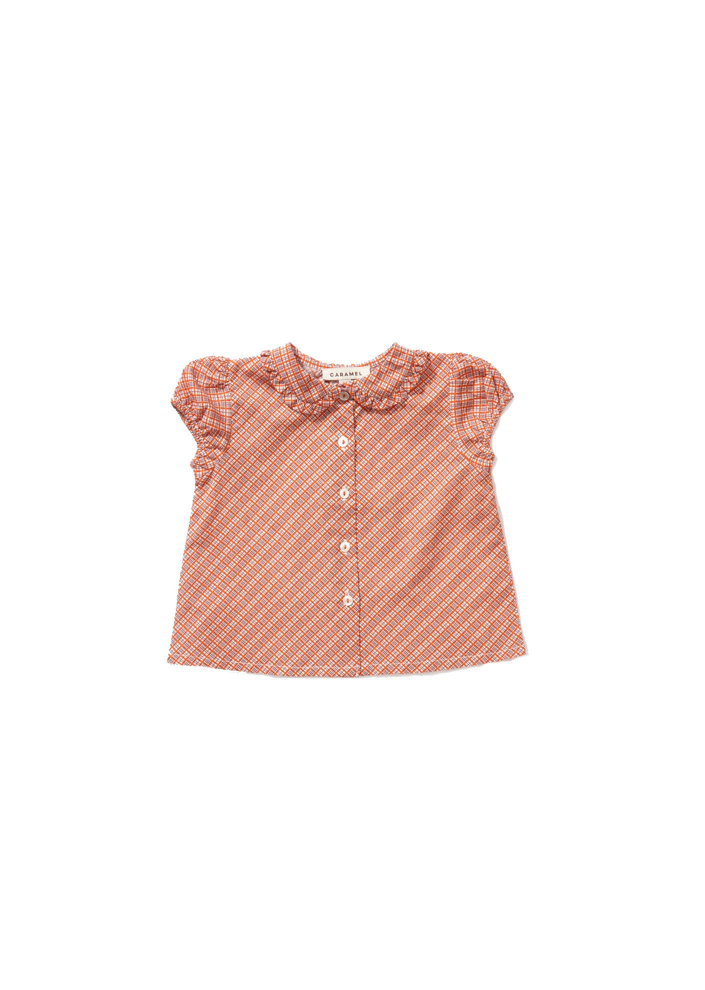 Baby Girls Orange Checked Shirt
