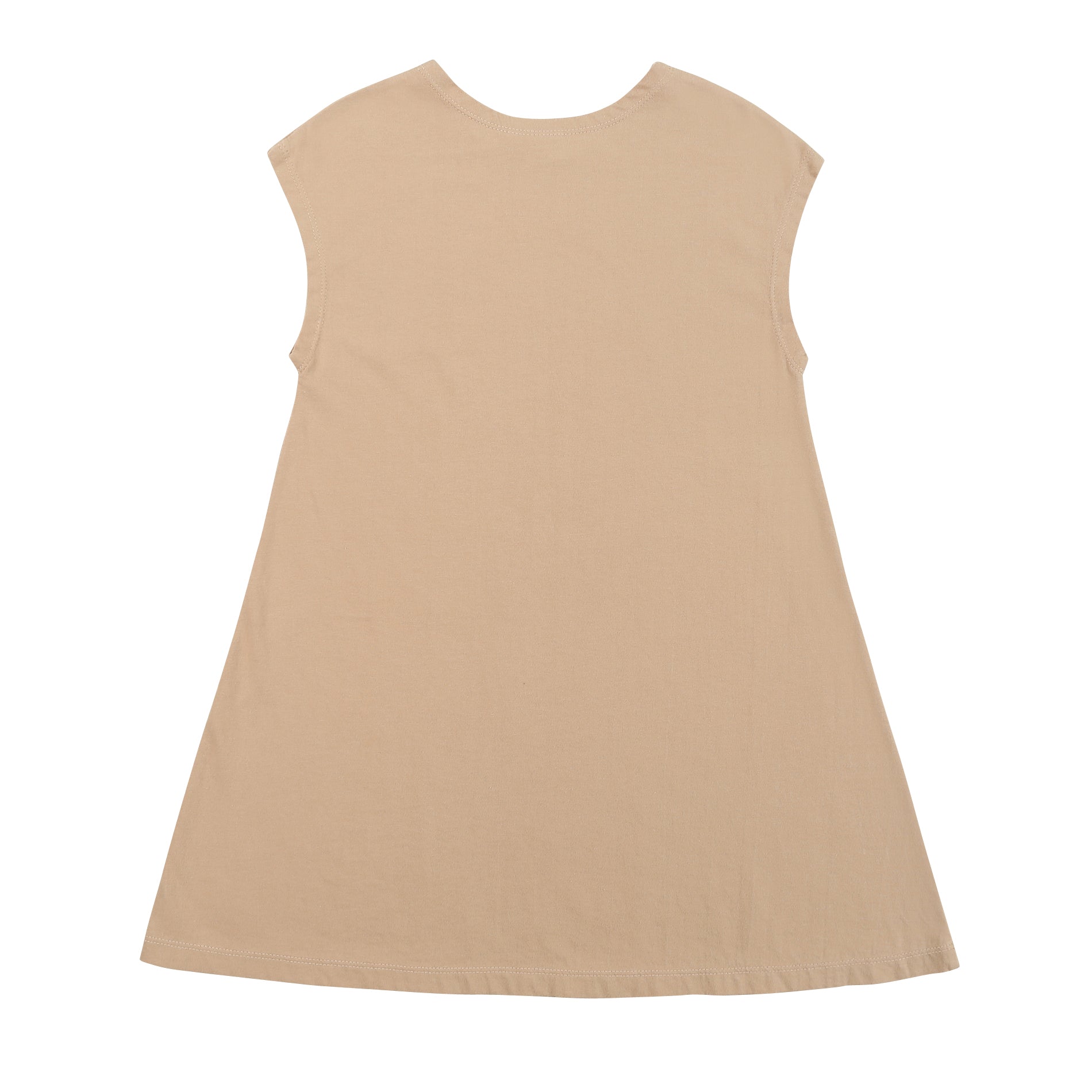 Girls Beige Cherry Cotton Dress