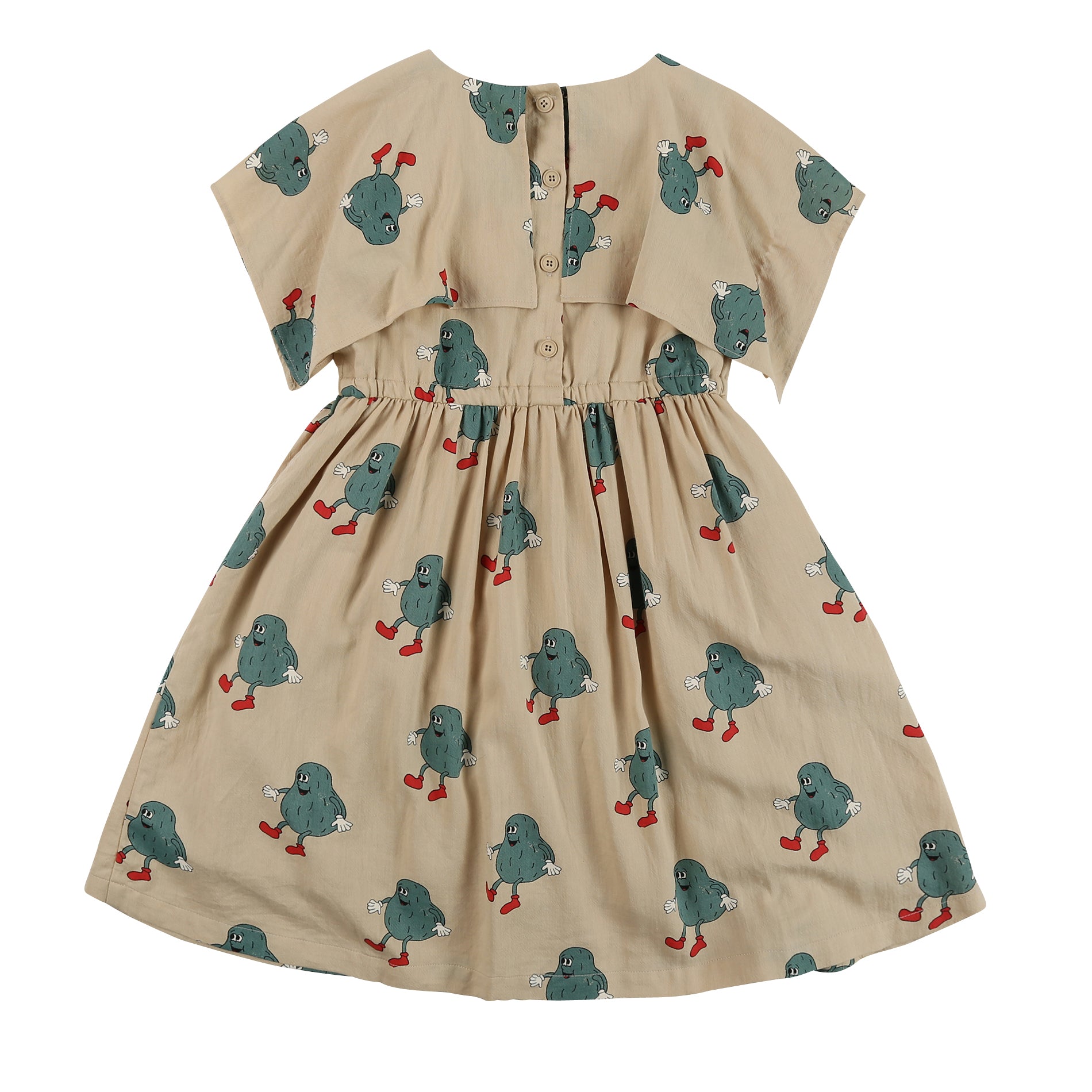 Girls Beige Cotton Dress
