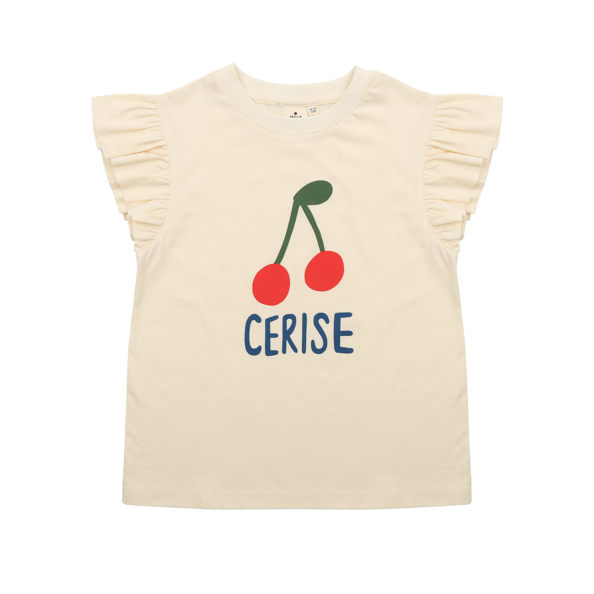 Girls White Printed Cotton T-Shirt