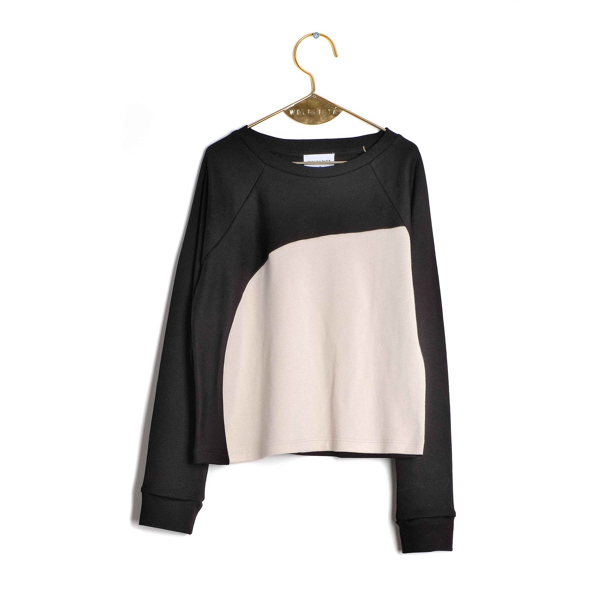 Girls Black & White Cotton Jumper
