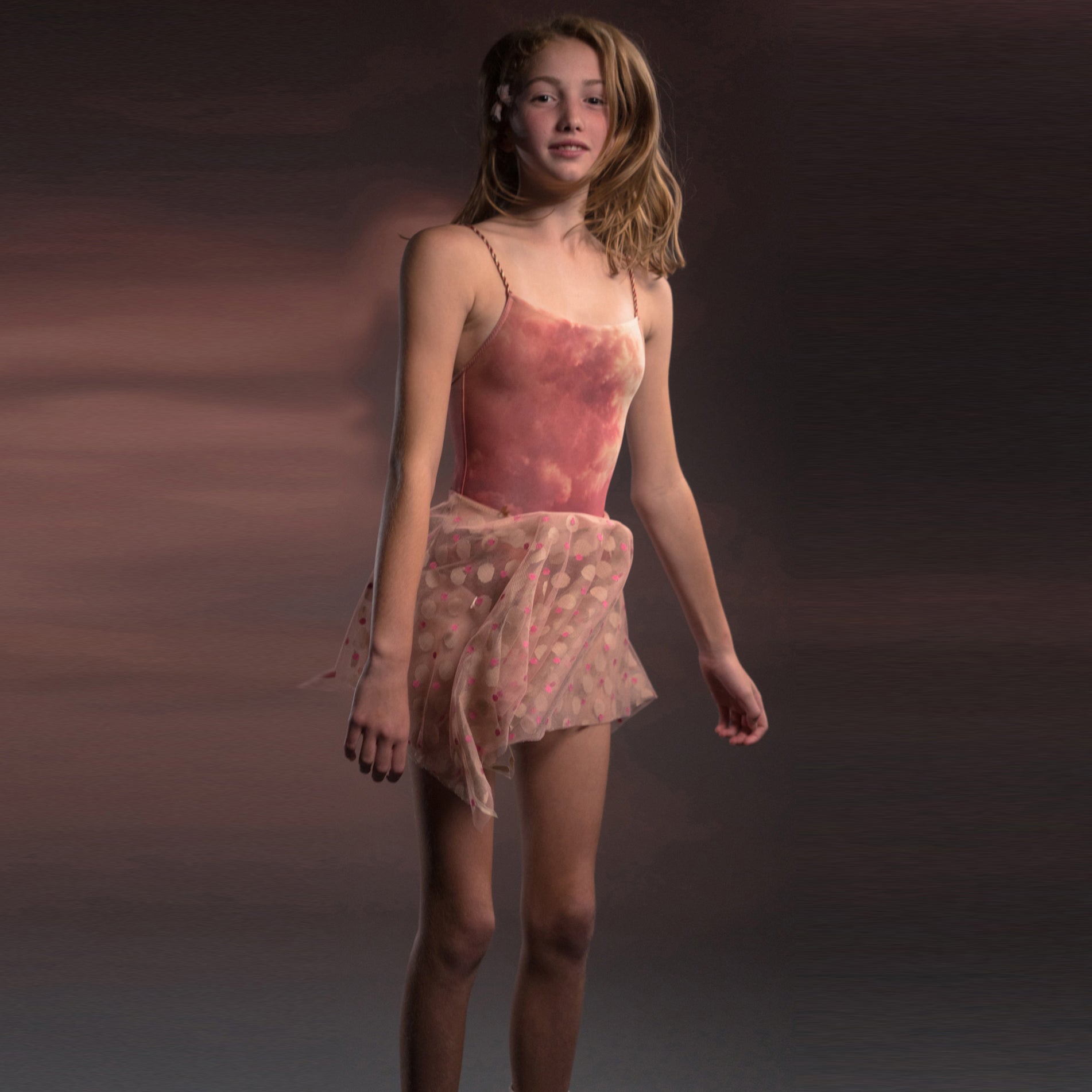 Girls Sunset Pink Ballet Onesies(J202LE02VL/sunset)