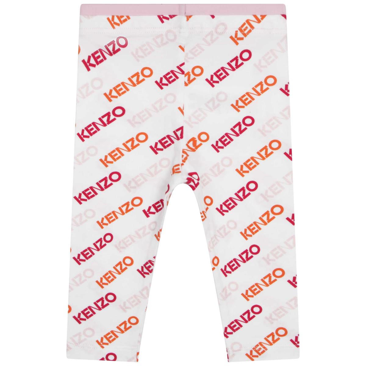 Baby Girls White Logo Leggings