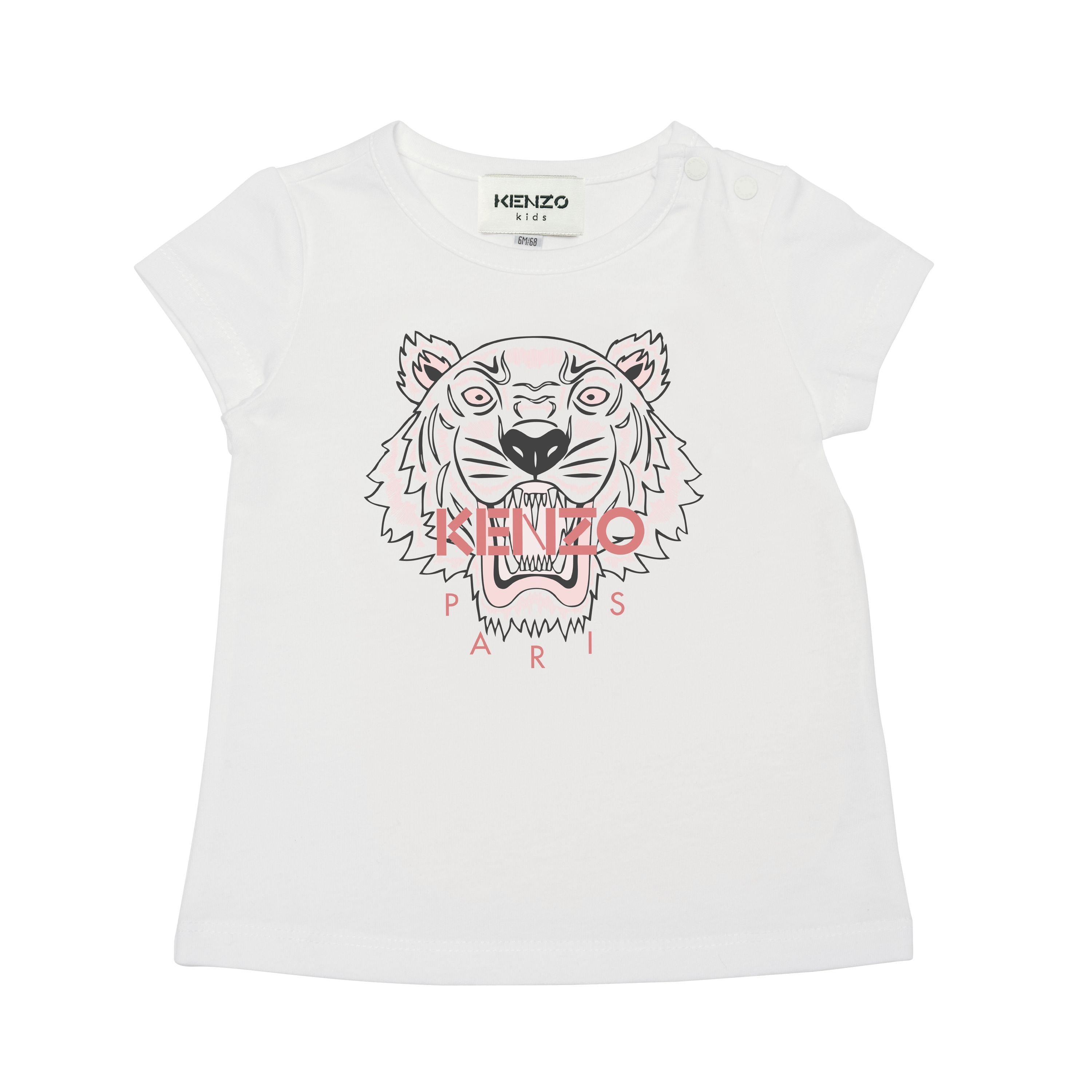 Baby Girls White Logo Cotton T-Shirt