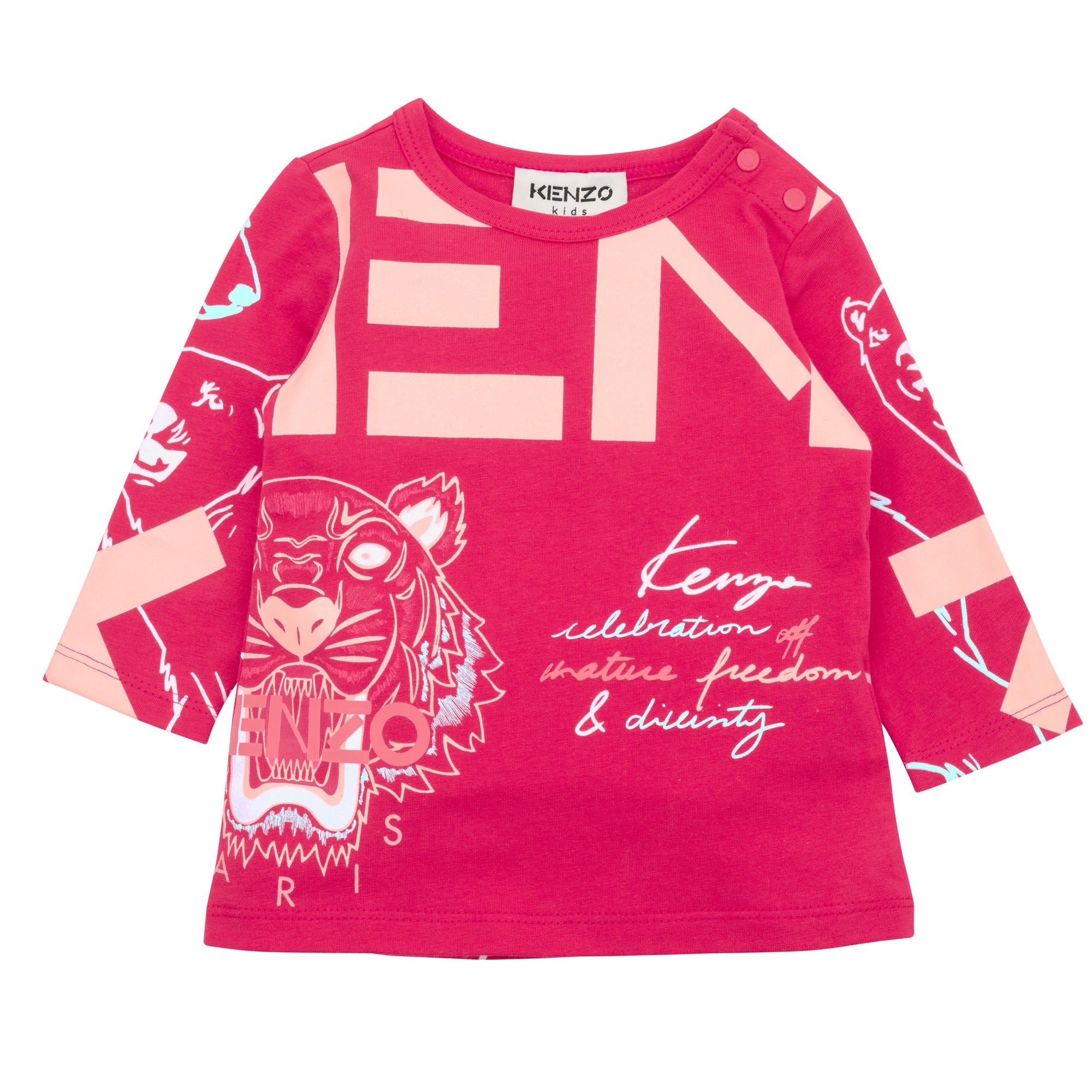 Baby Girls Pink Printed Cotton T-Shirt