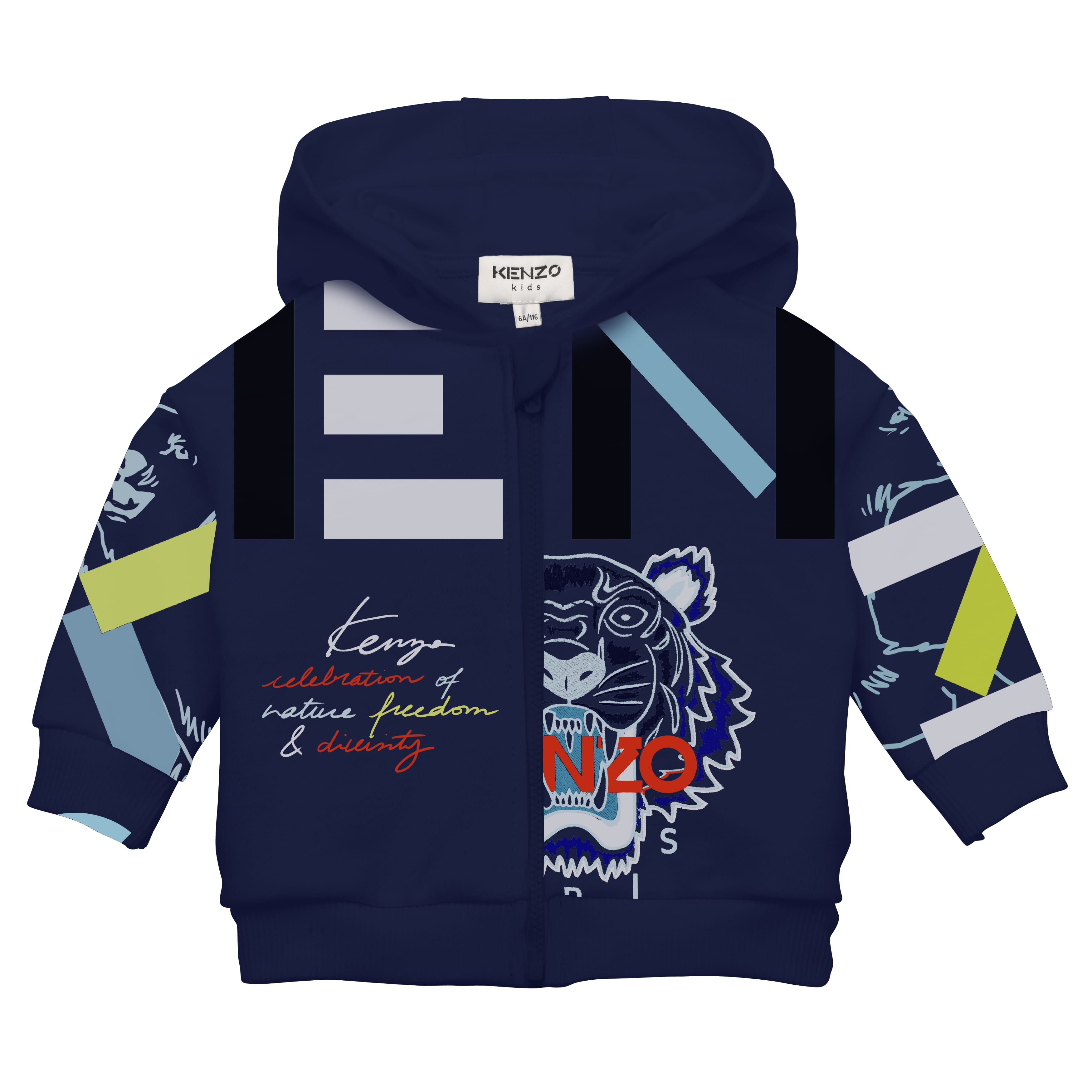 Baby Boys Navy Hooded Zip-Up Top