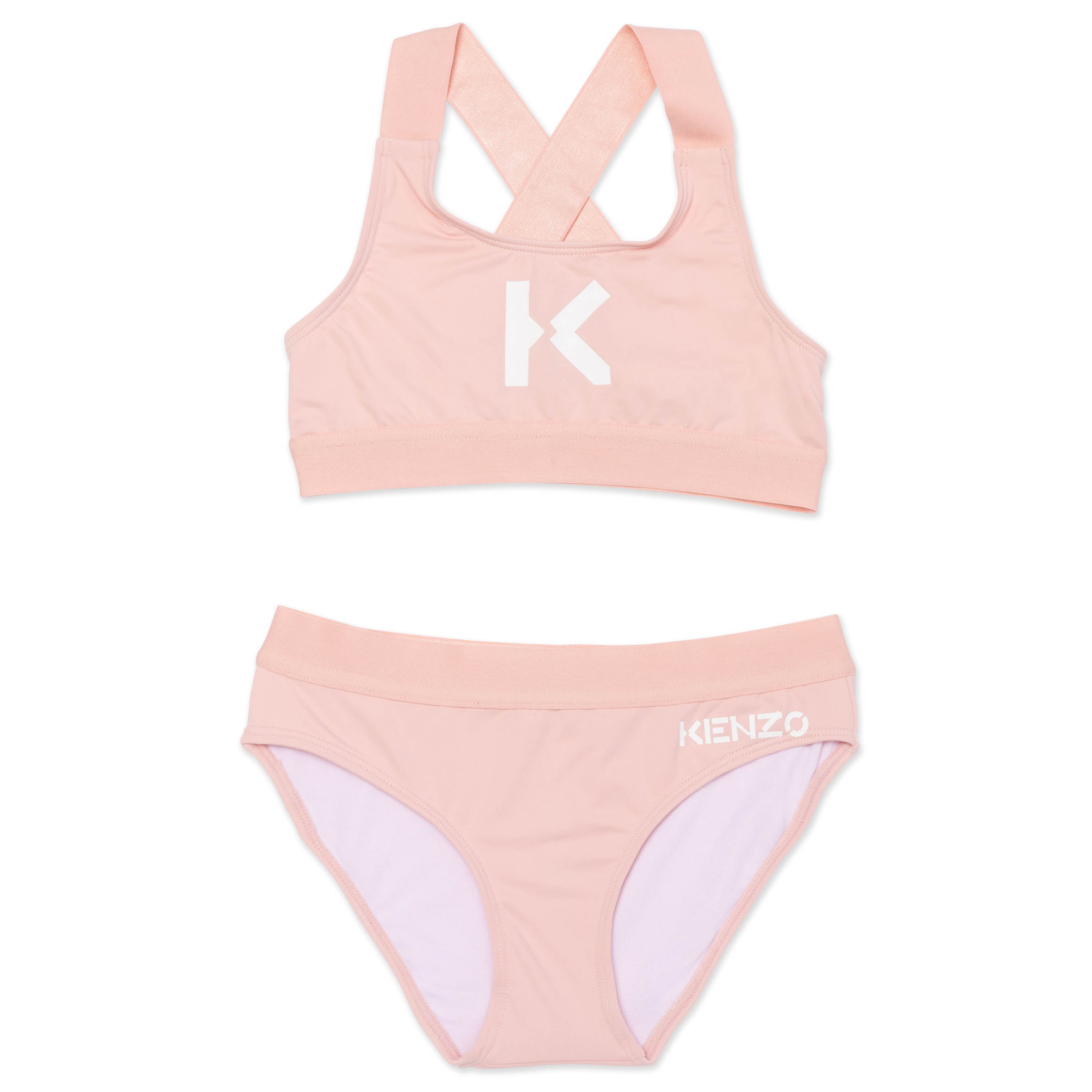 Girls Pink Logo Swimsuit