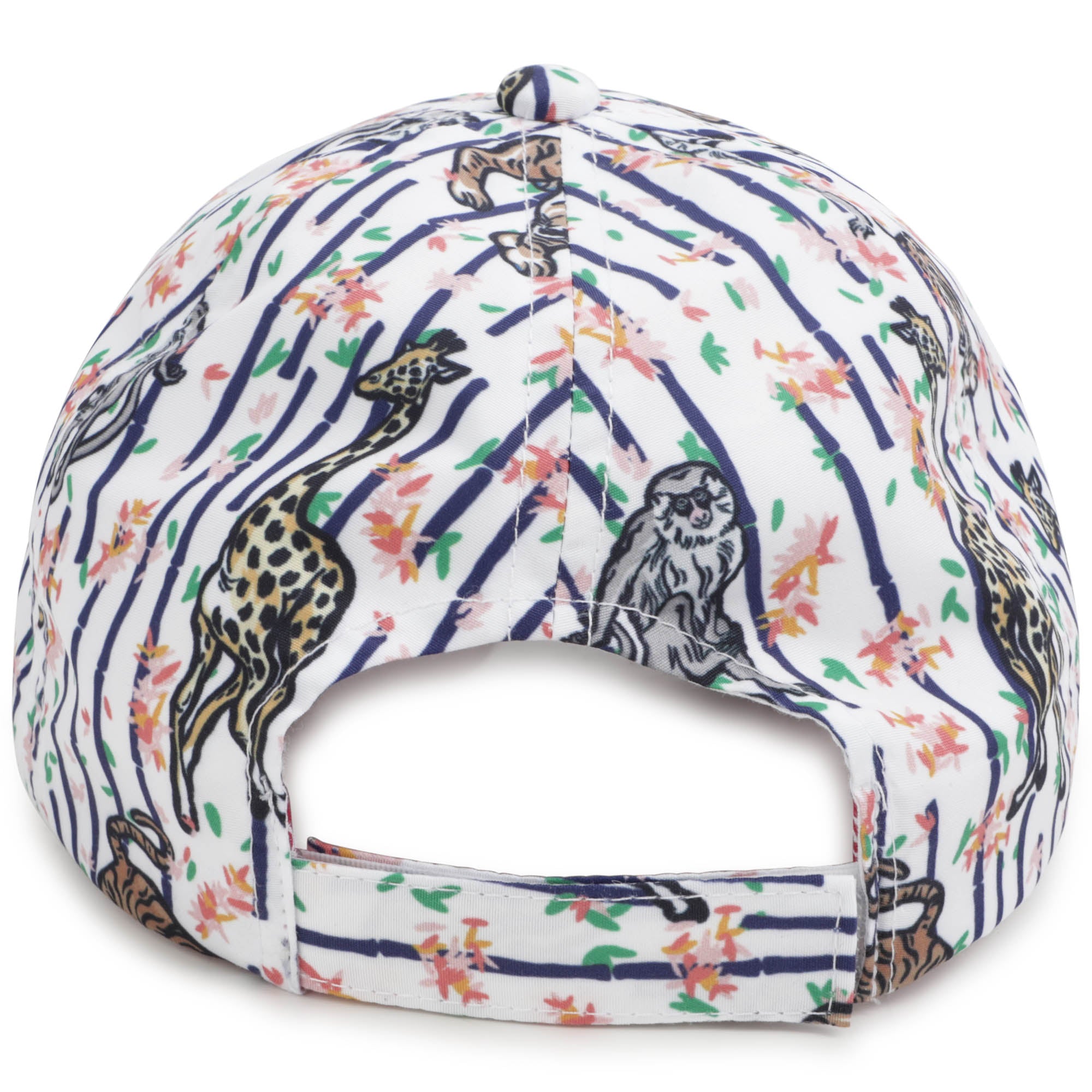 Girls White Printed Cap