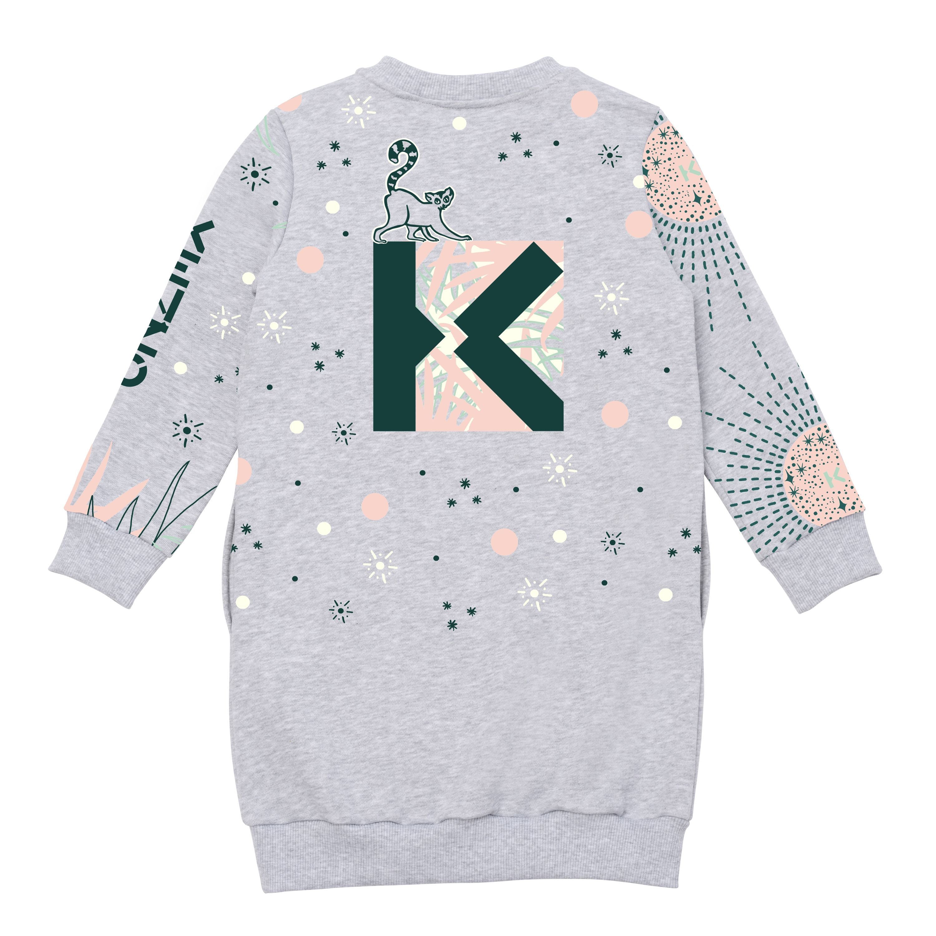 Girls Grey Logo Cotton Dress