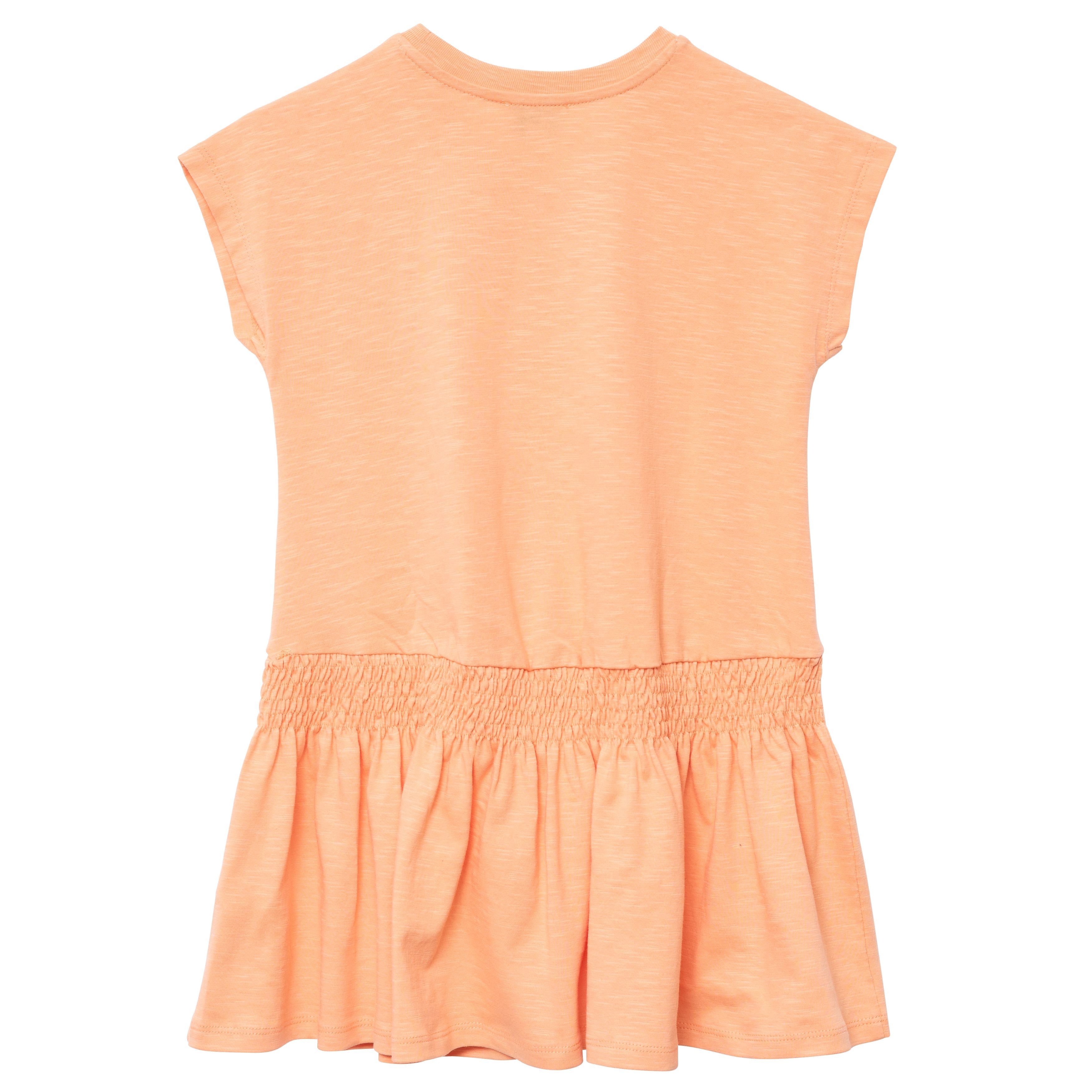 Girls Orange Cotton Dress