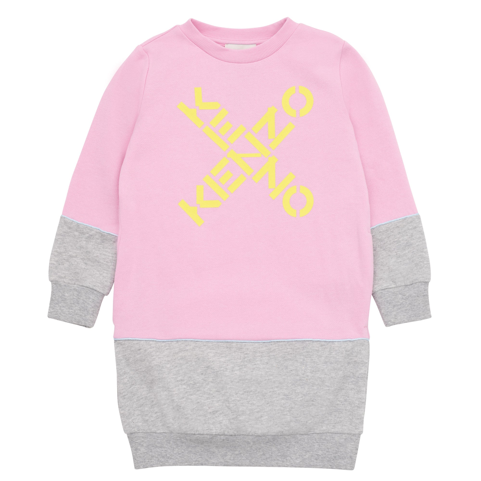Girls Pink Logo Cotton Sweatshirt Dress
