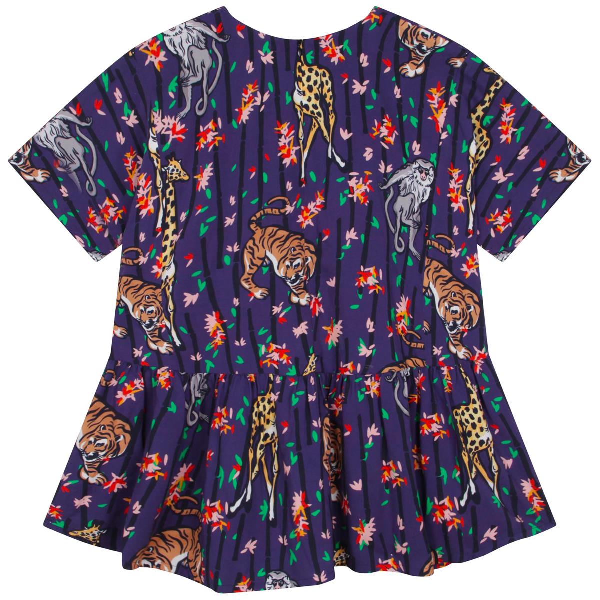 Girls Blue Printed Dress
