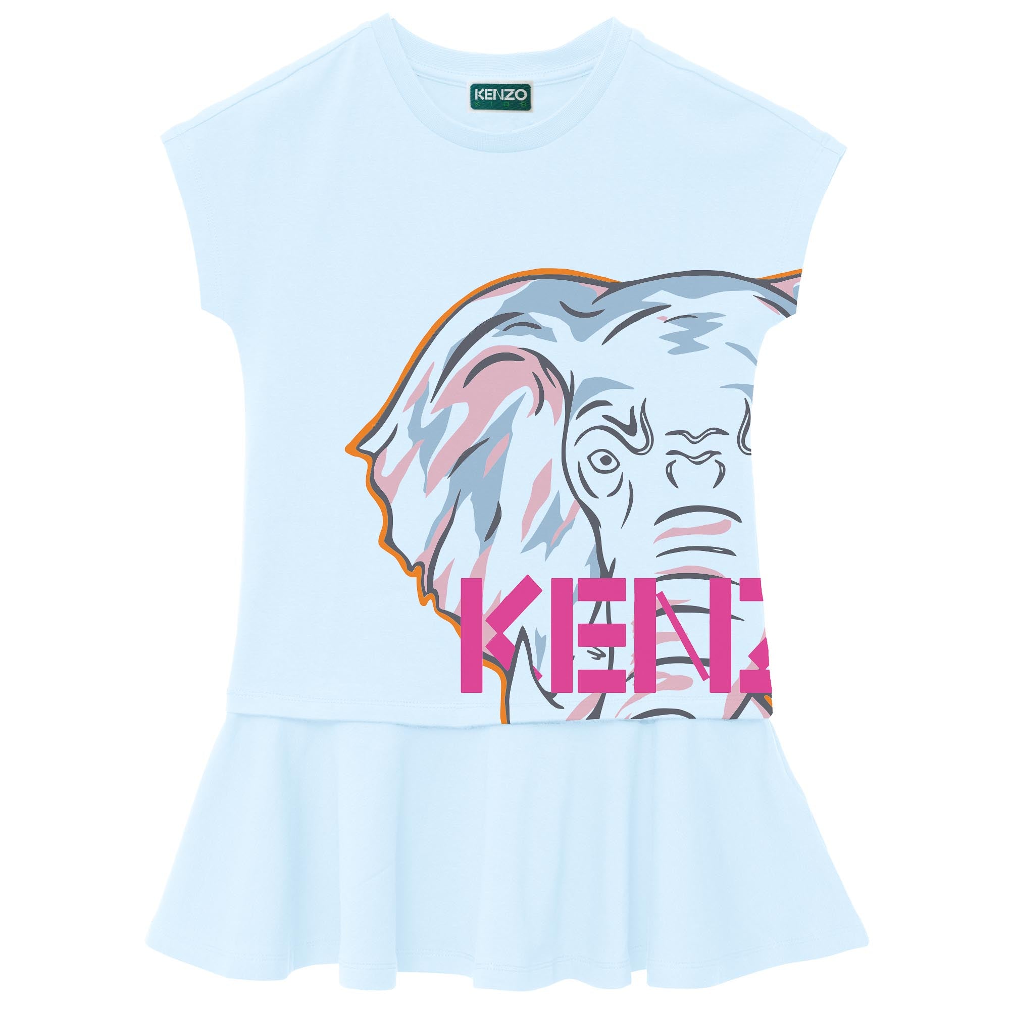 Girls Blue Logo Cotton Dress