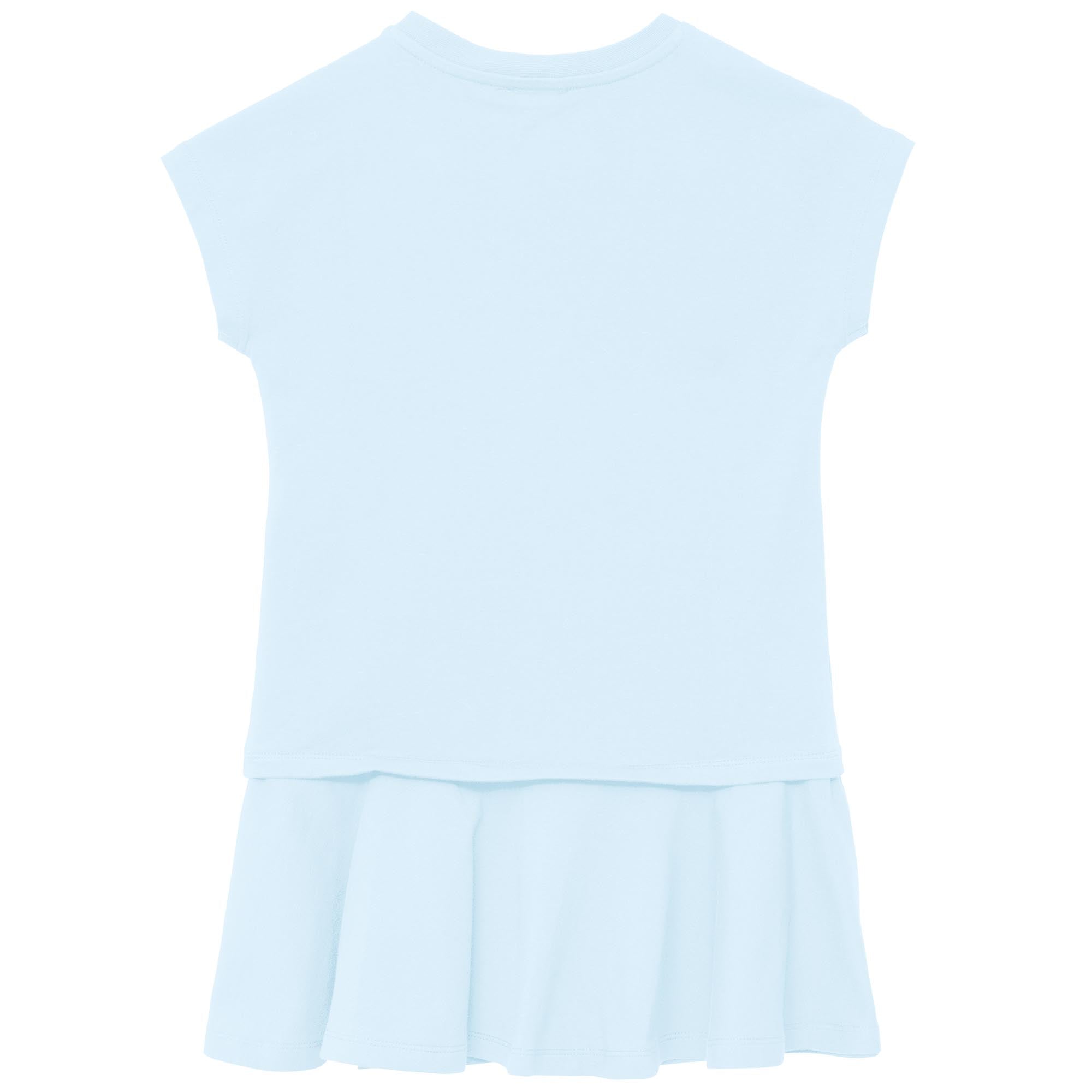 Girls Blue Logo Cotton Dress
