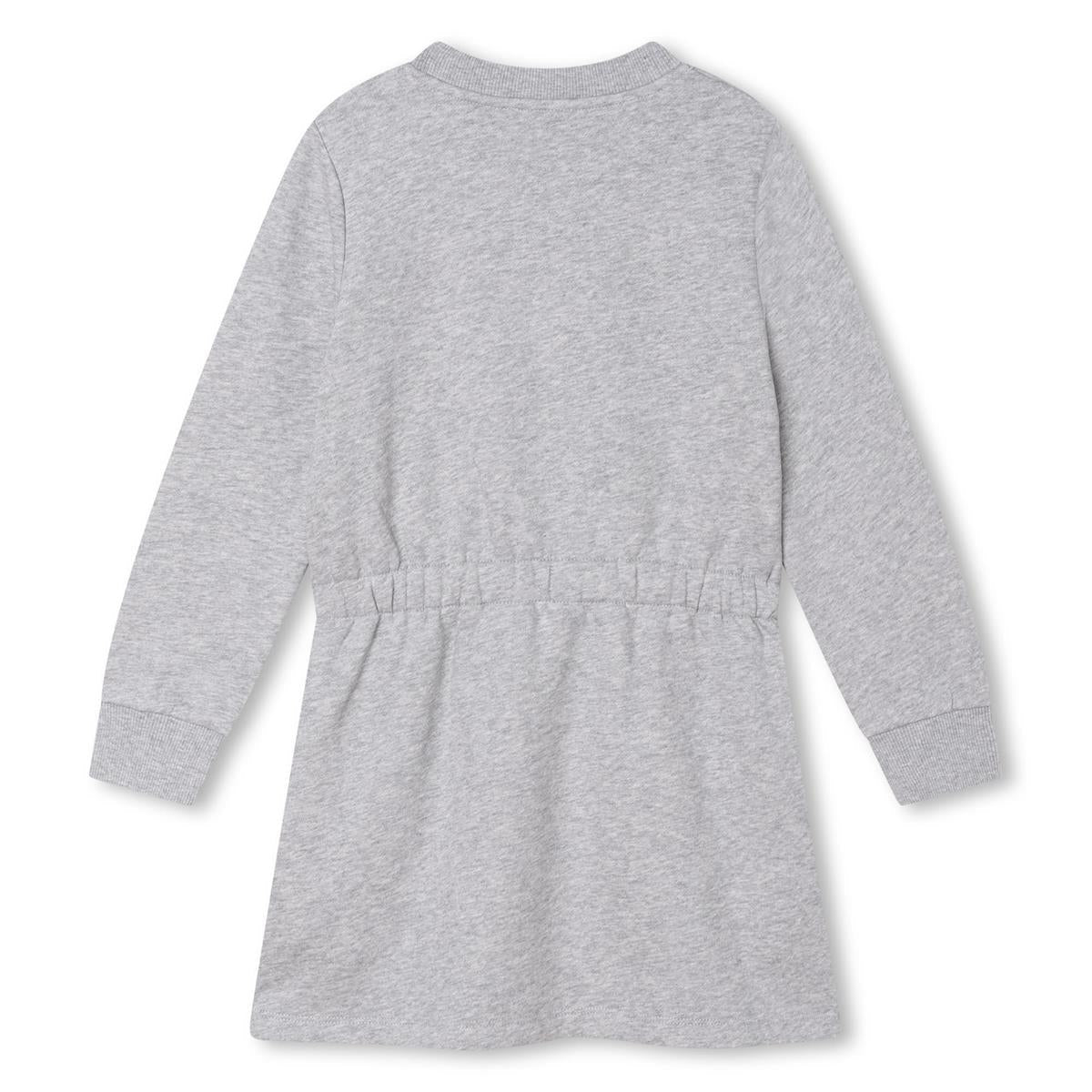 Girls Grey Logo Cotton Dress