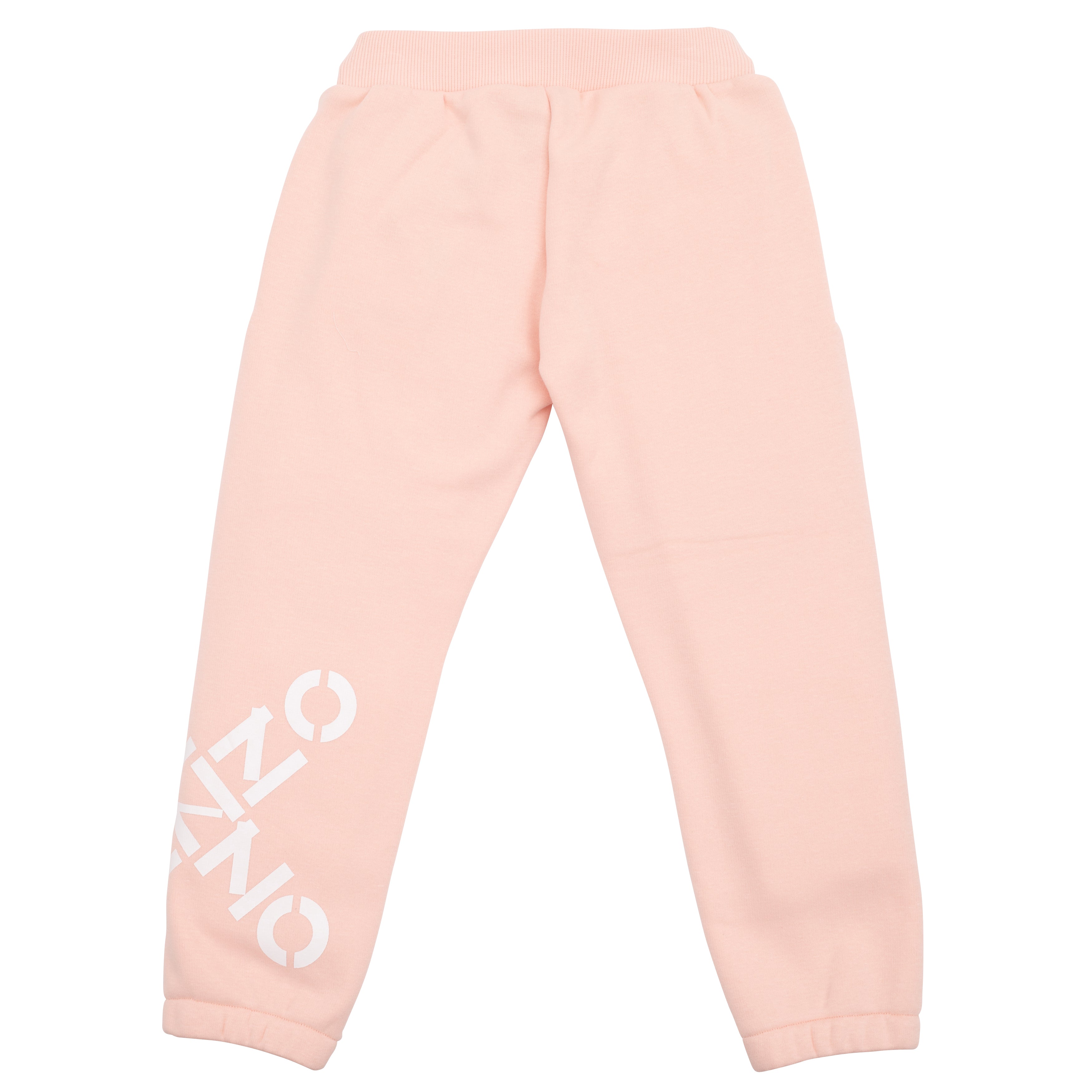 Girls Pink Logo Cotton Trousers