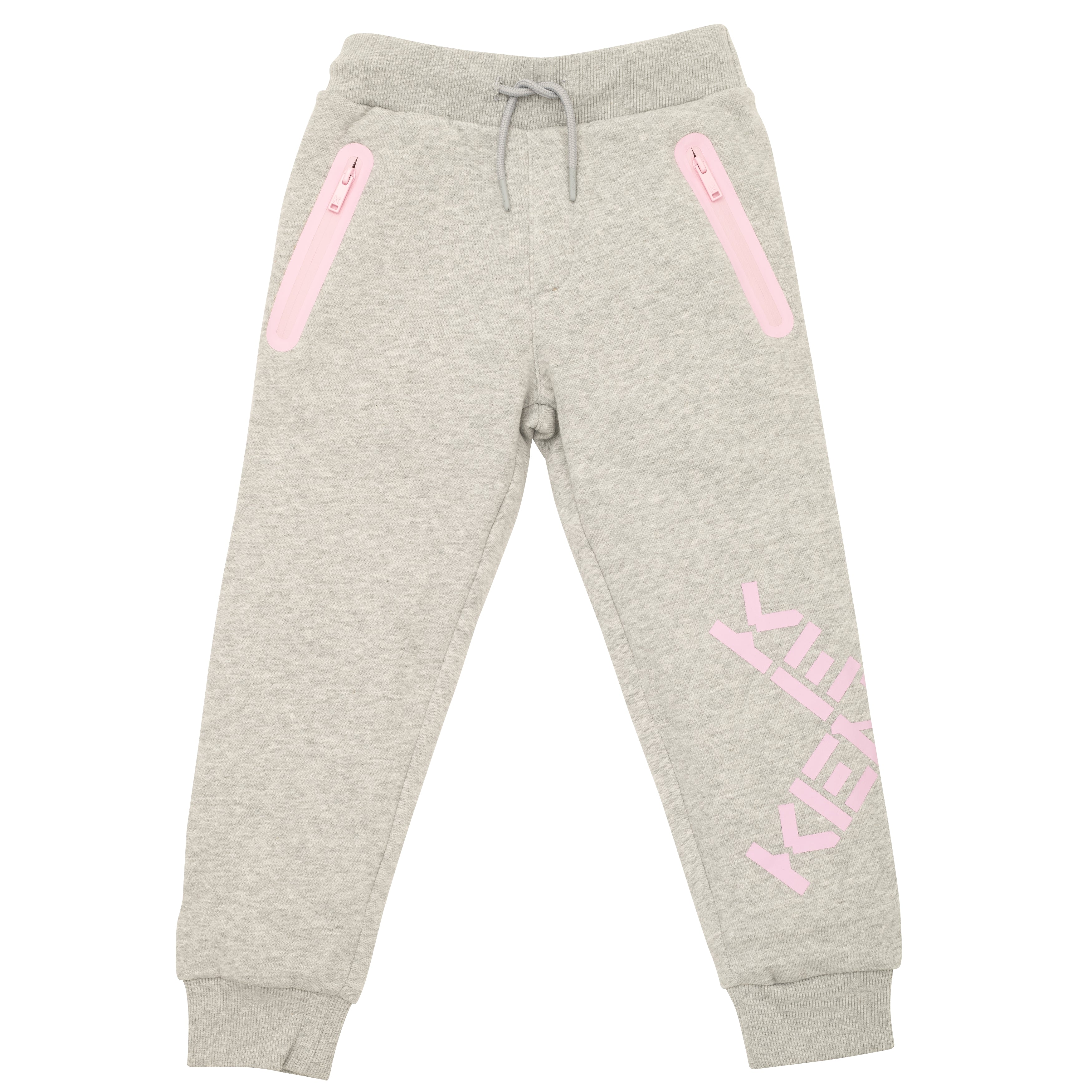 Girls Grey Logo Cotton Trousers