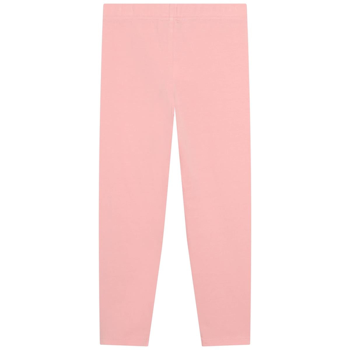 Girls Pink Logo Leggings