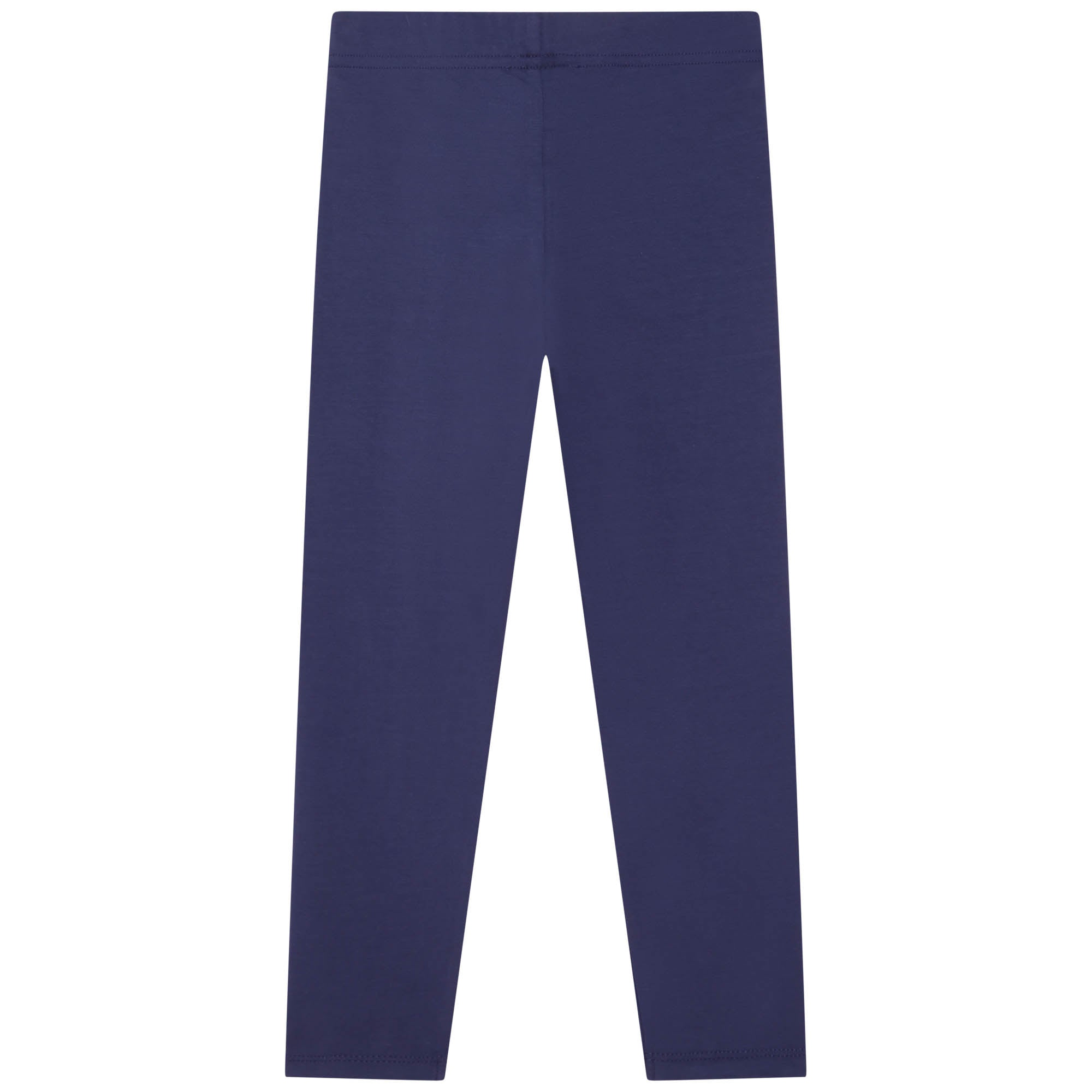 Girls Blue Logo Cotton Leggings