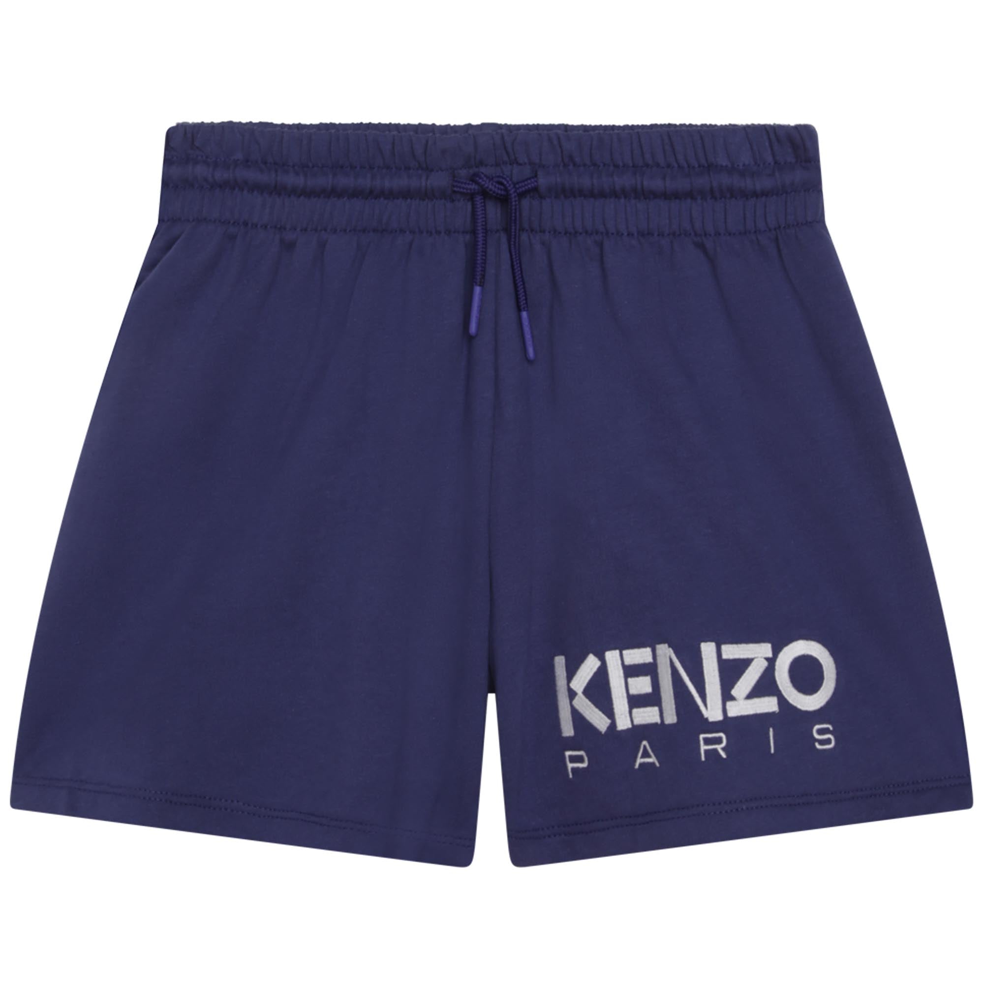 Girls Blue Logo Cotton Shorts