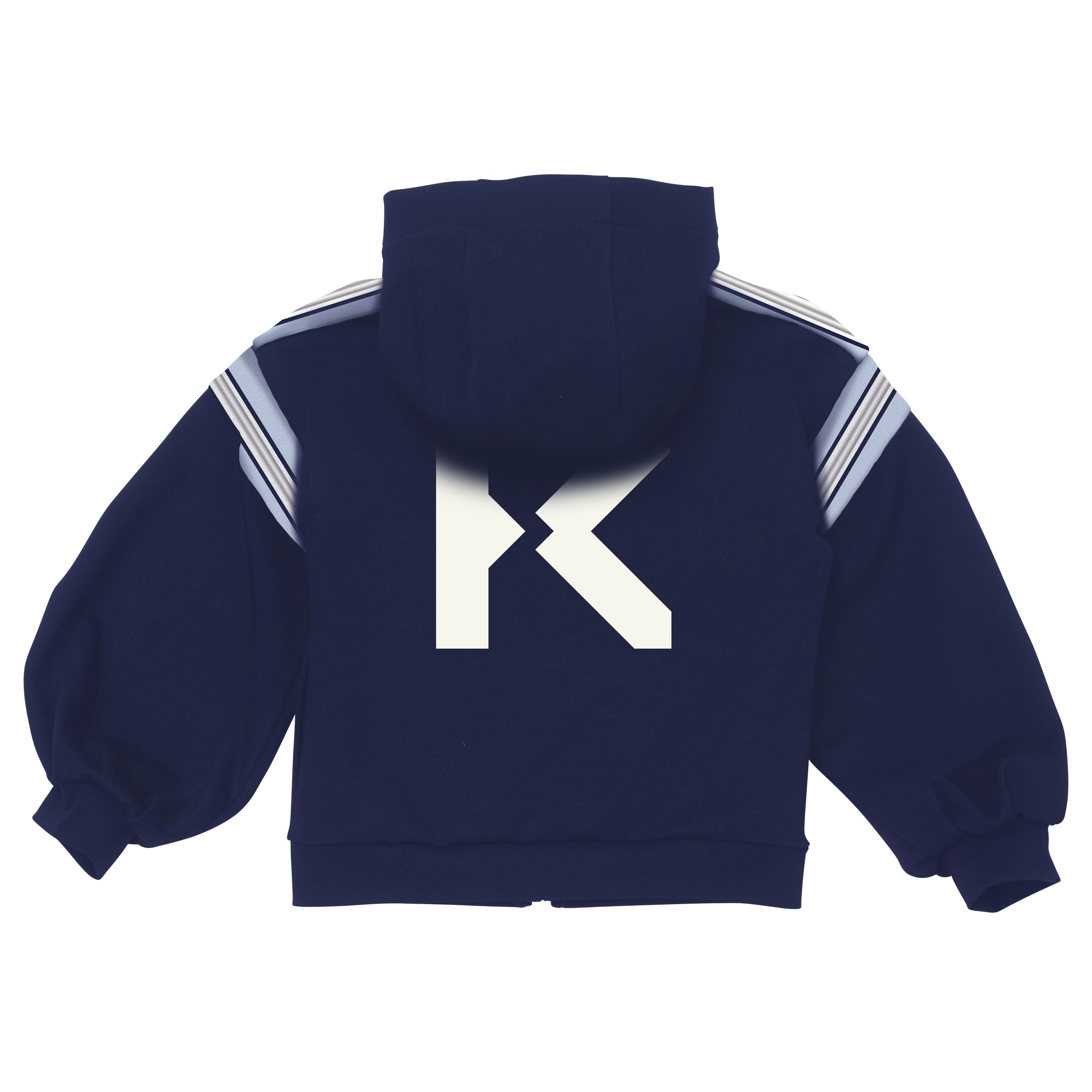 Girls Blue Hooded Zip-Up Top