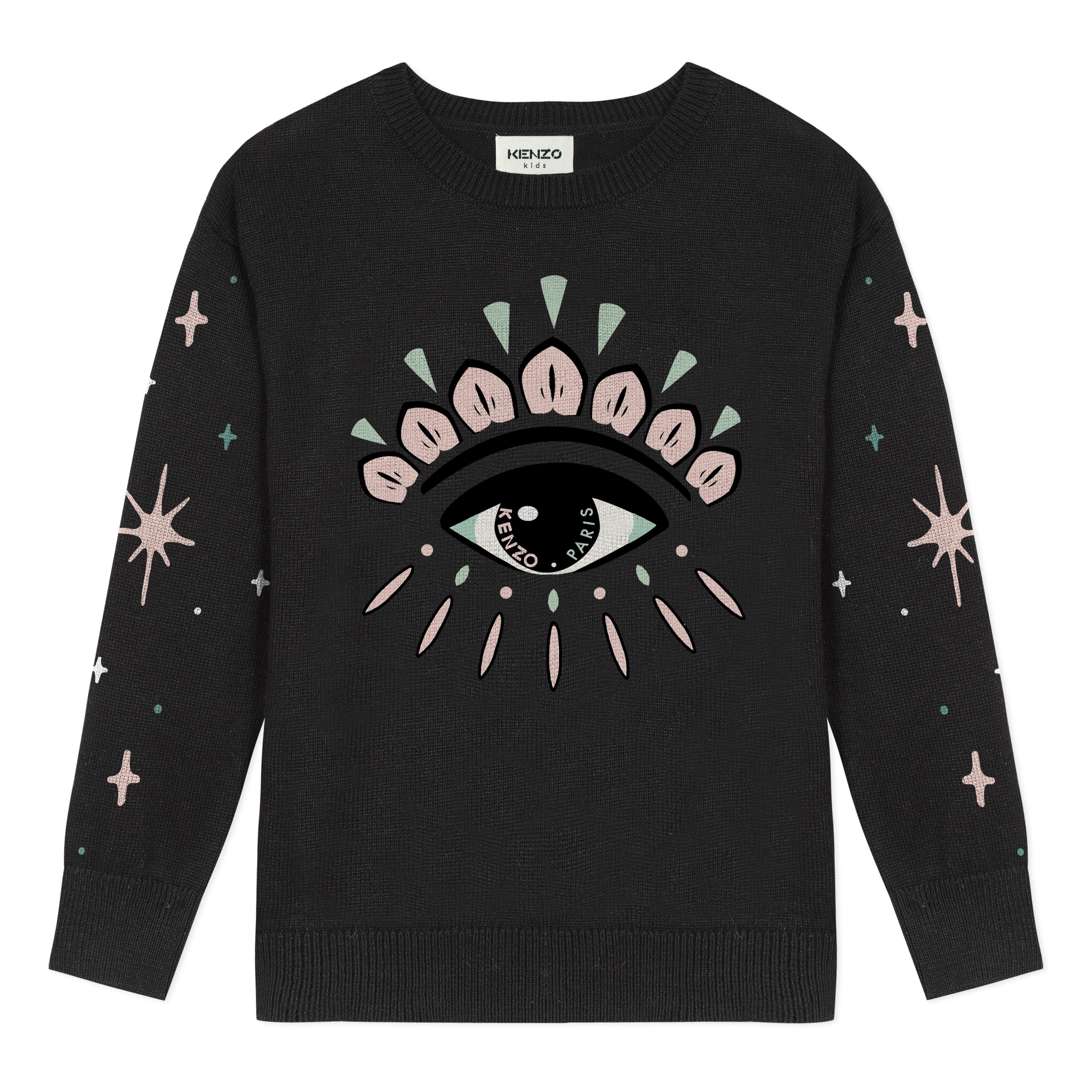 Girls Black Logo Knit Sweater