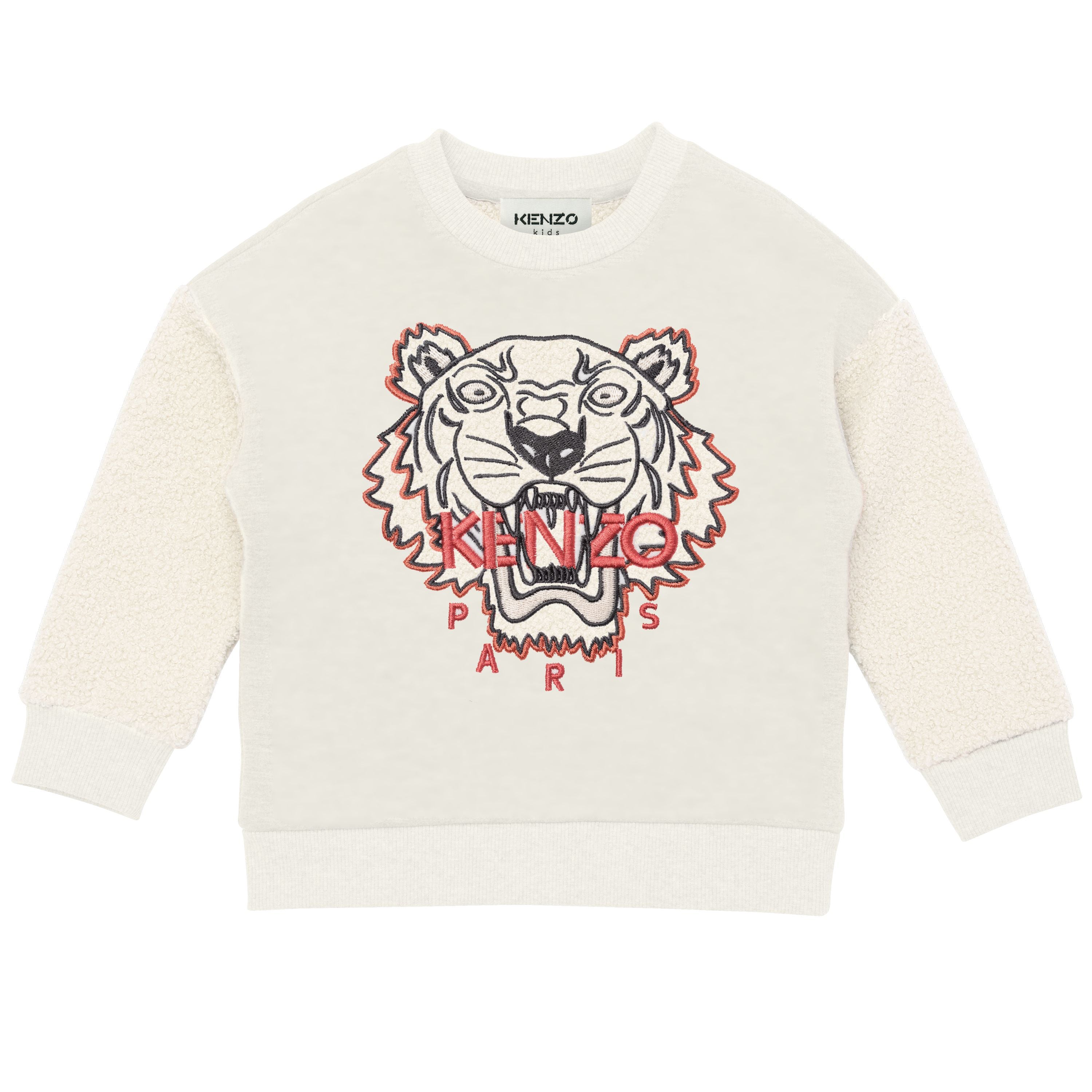 Girls White Tiger Sweatshirt