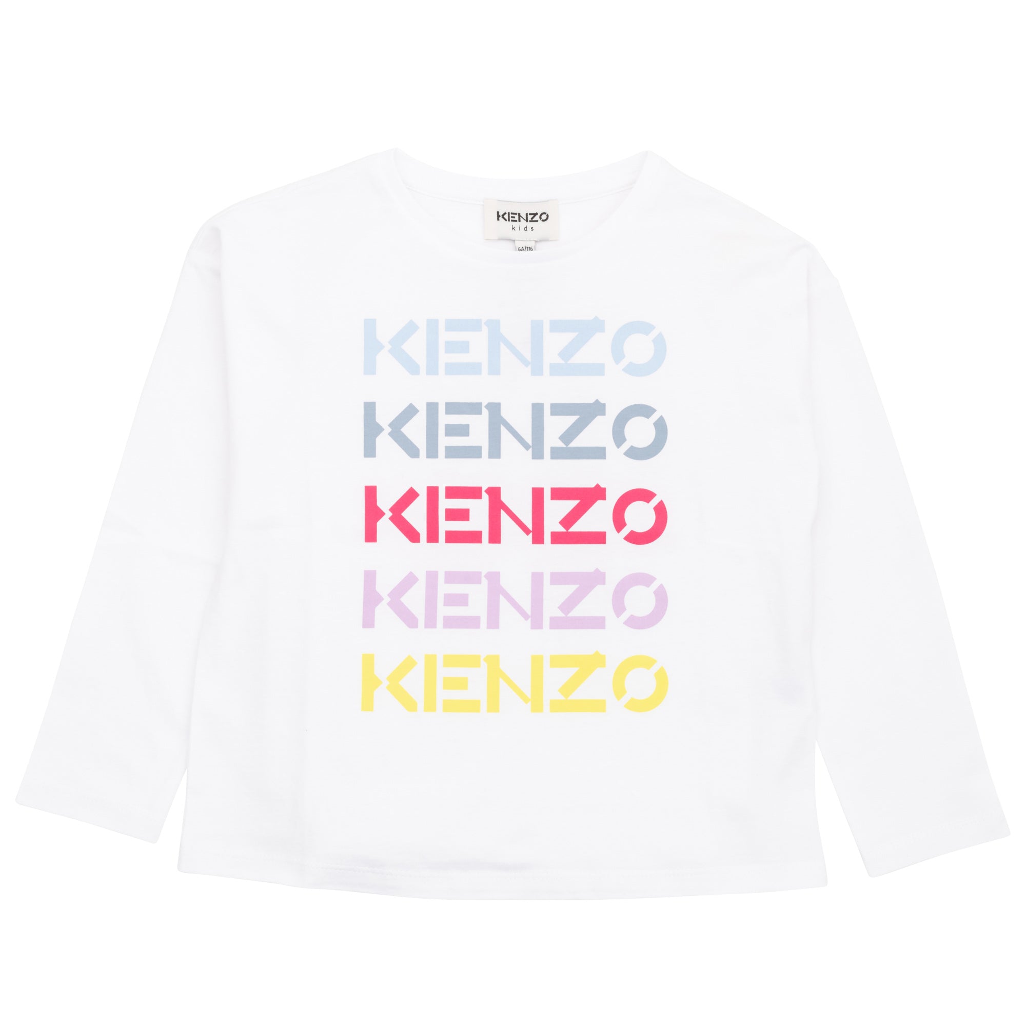 Girls White Logo Cotton T-Shirt