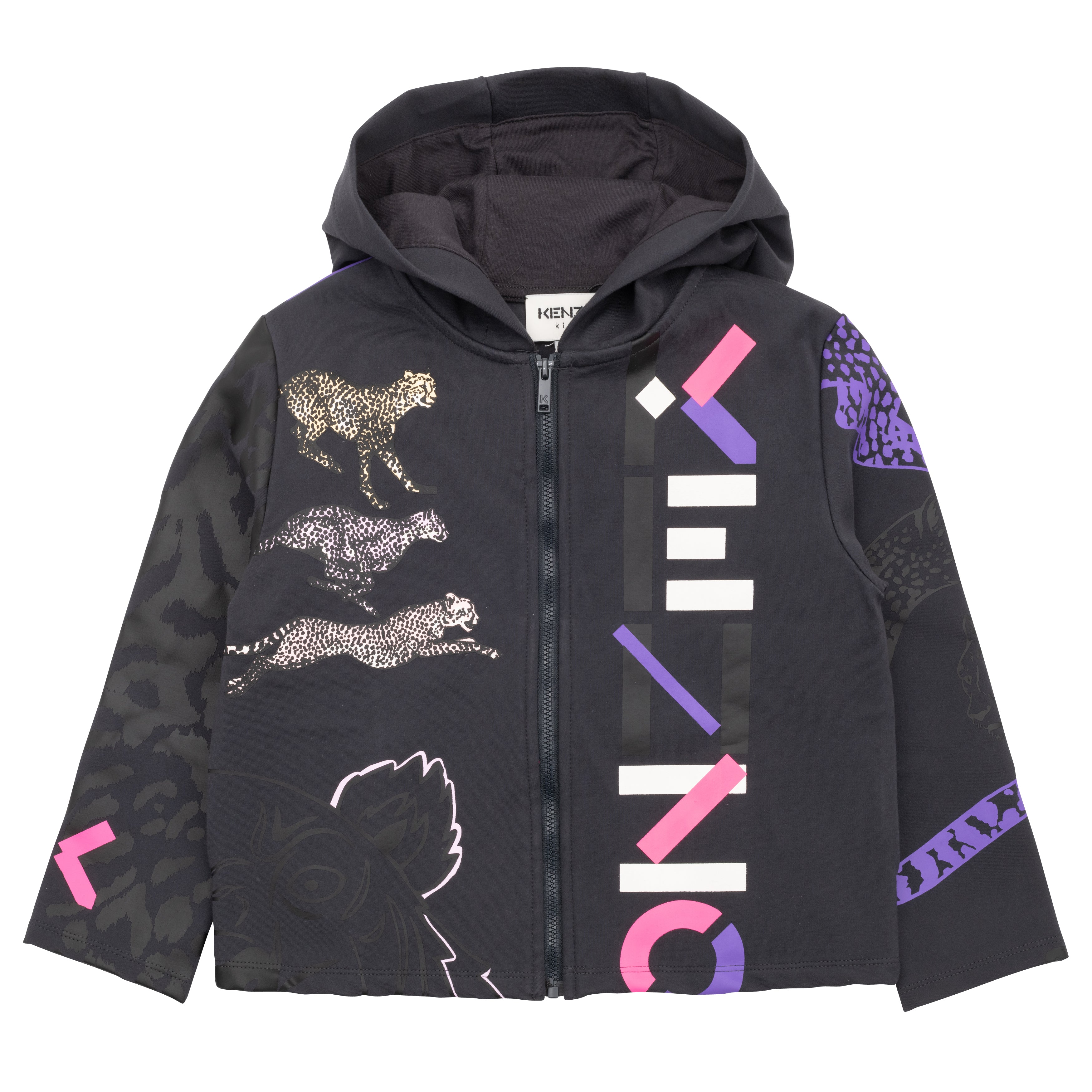 Girls Grey Hooded Zip-Up Jacket