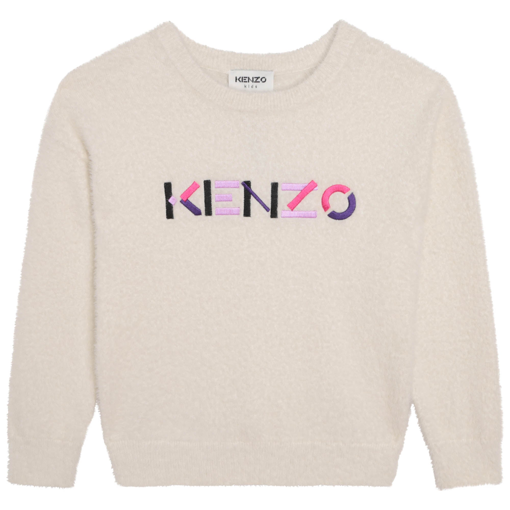 Girls Beige Logo Sweater