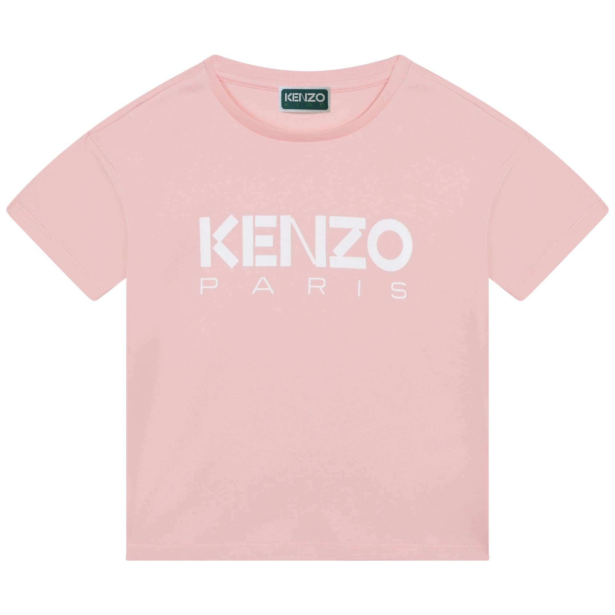 Girls Pink Logo Cotton T-Shirt