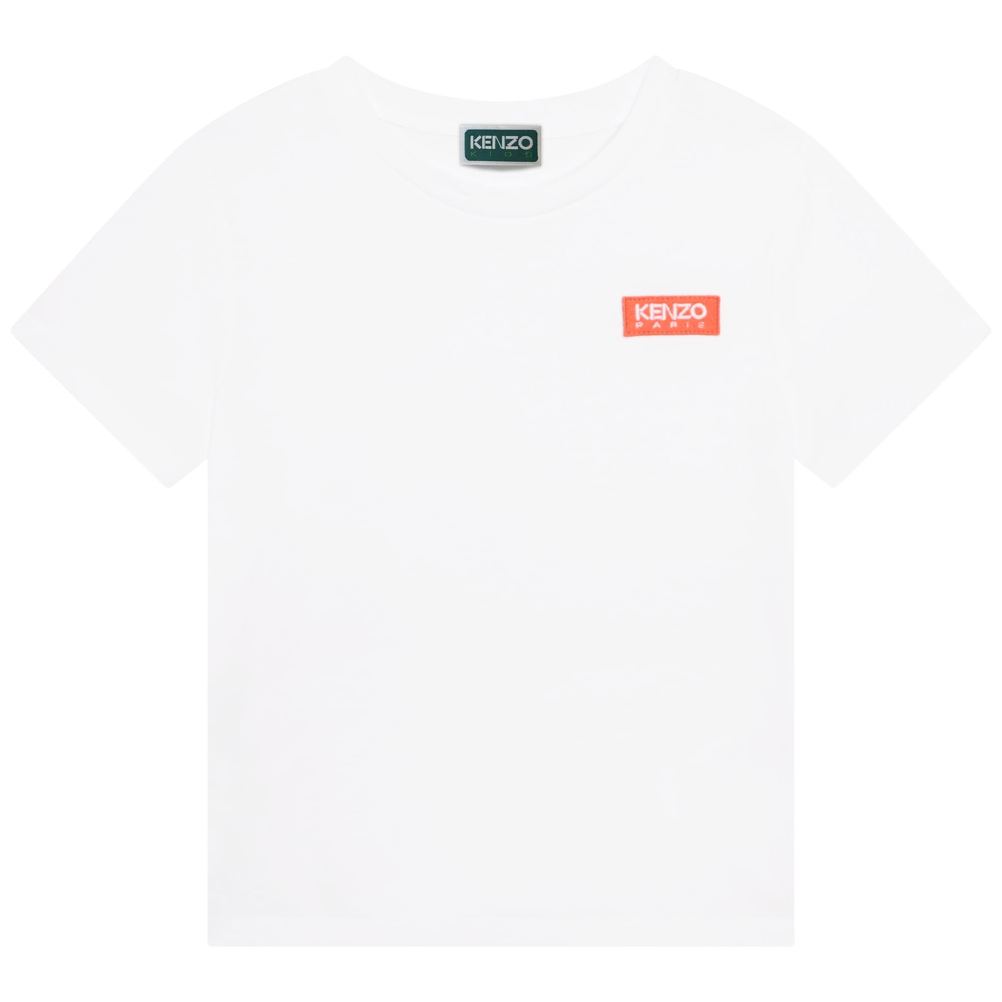 Girls White Logo Cotton T-Shirt