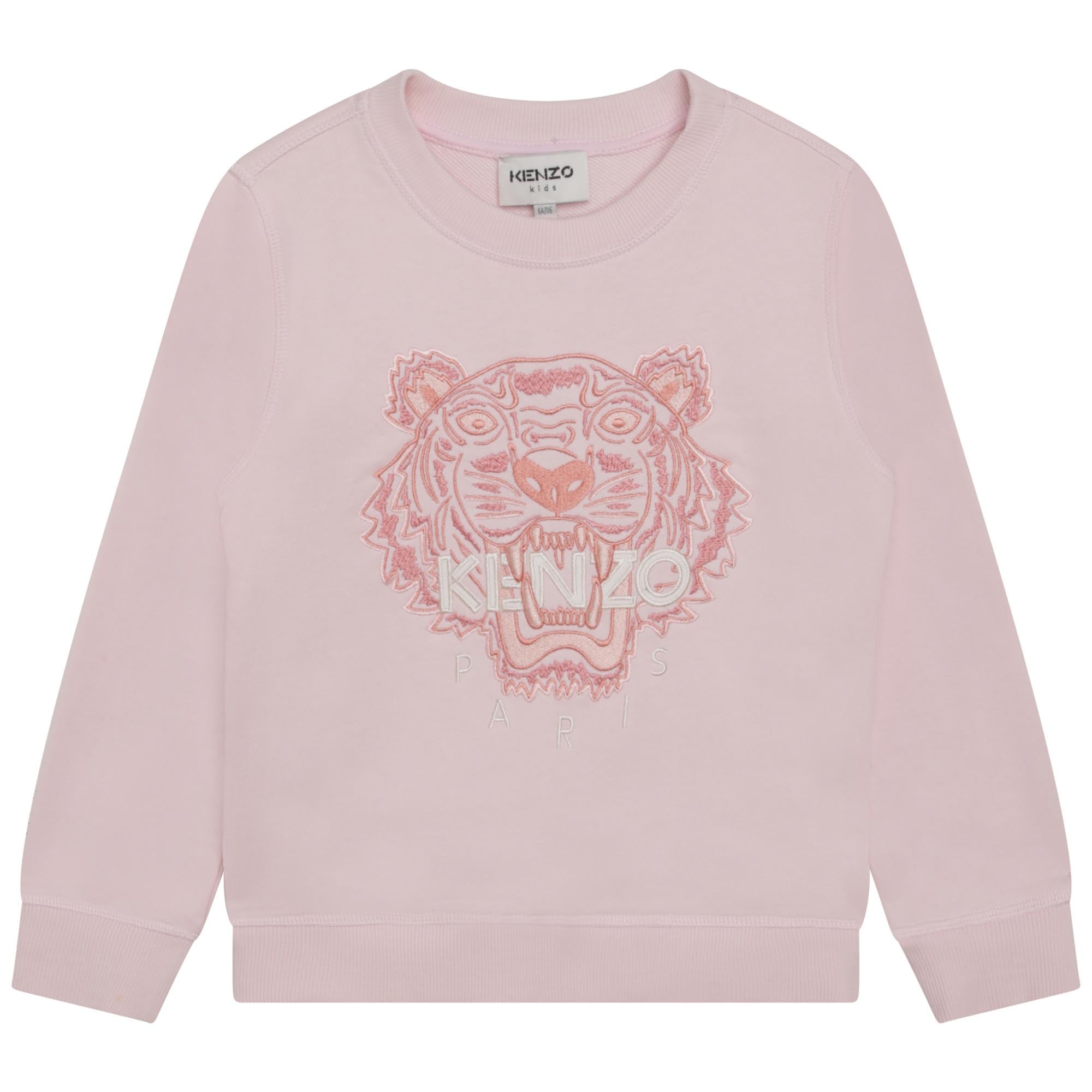 Girls Pink Tiger Cotton Sweatshirt