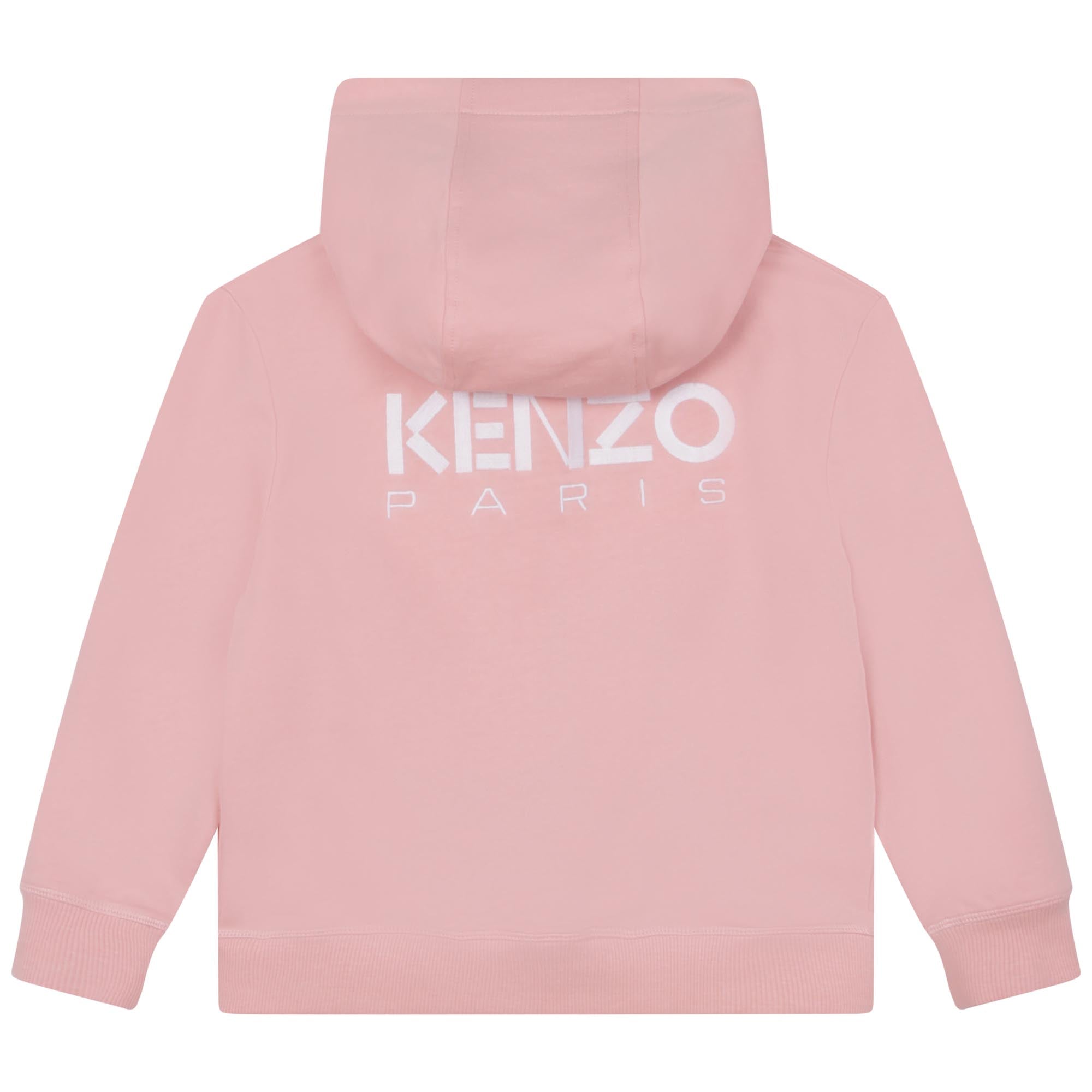 Girls Pink Hooded Zip-Up Top