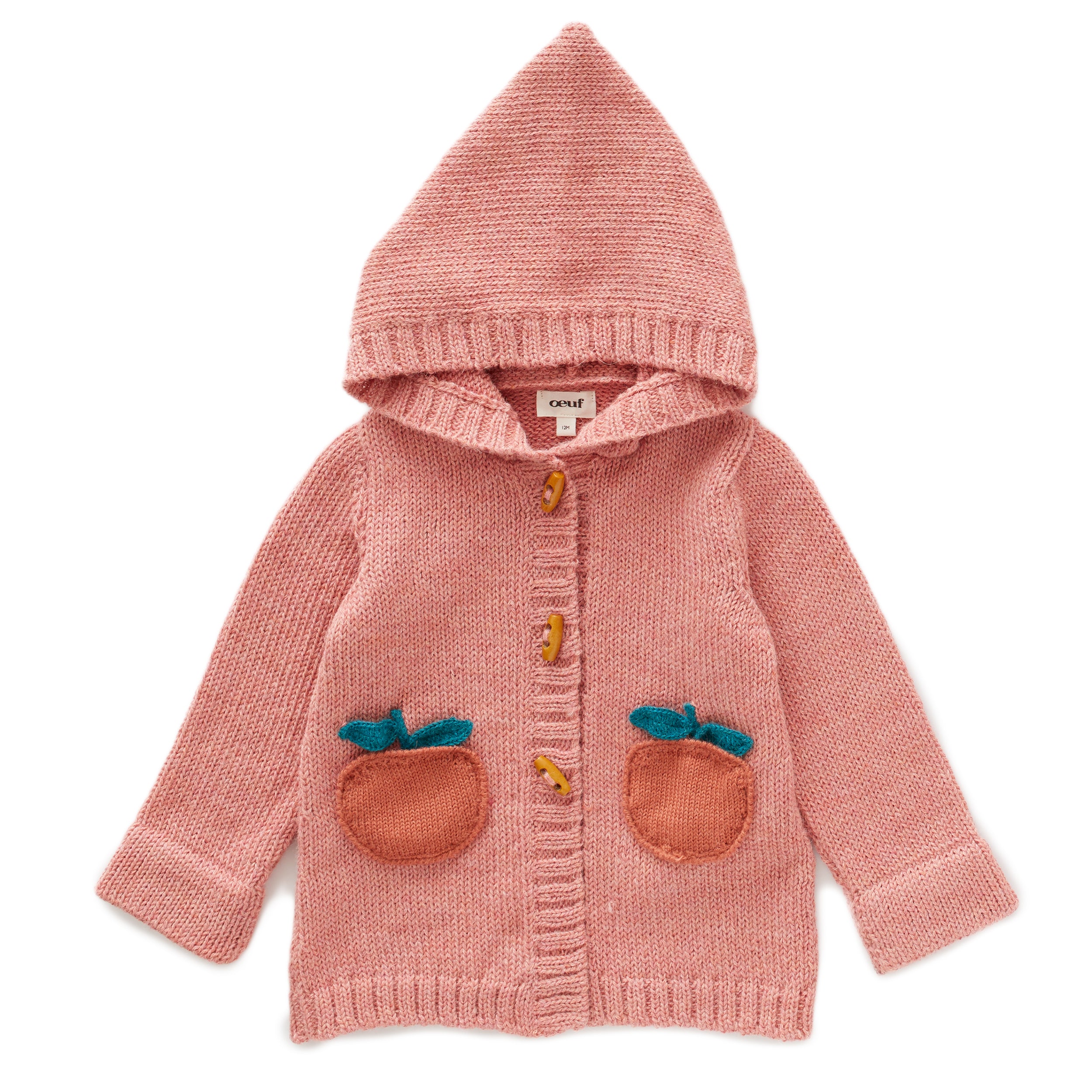 Girls Pink Hooded Alpaca Coat