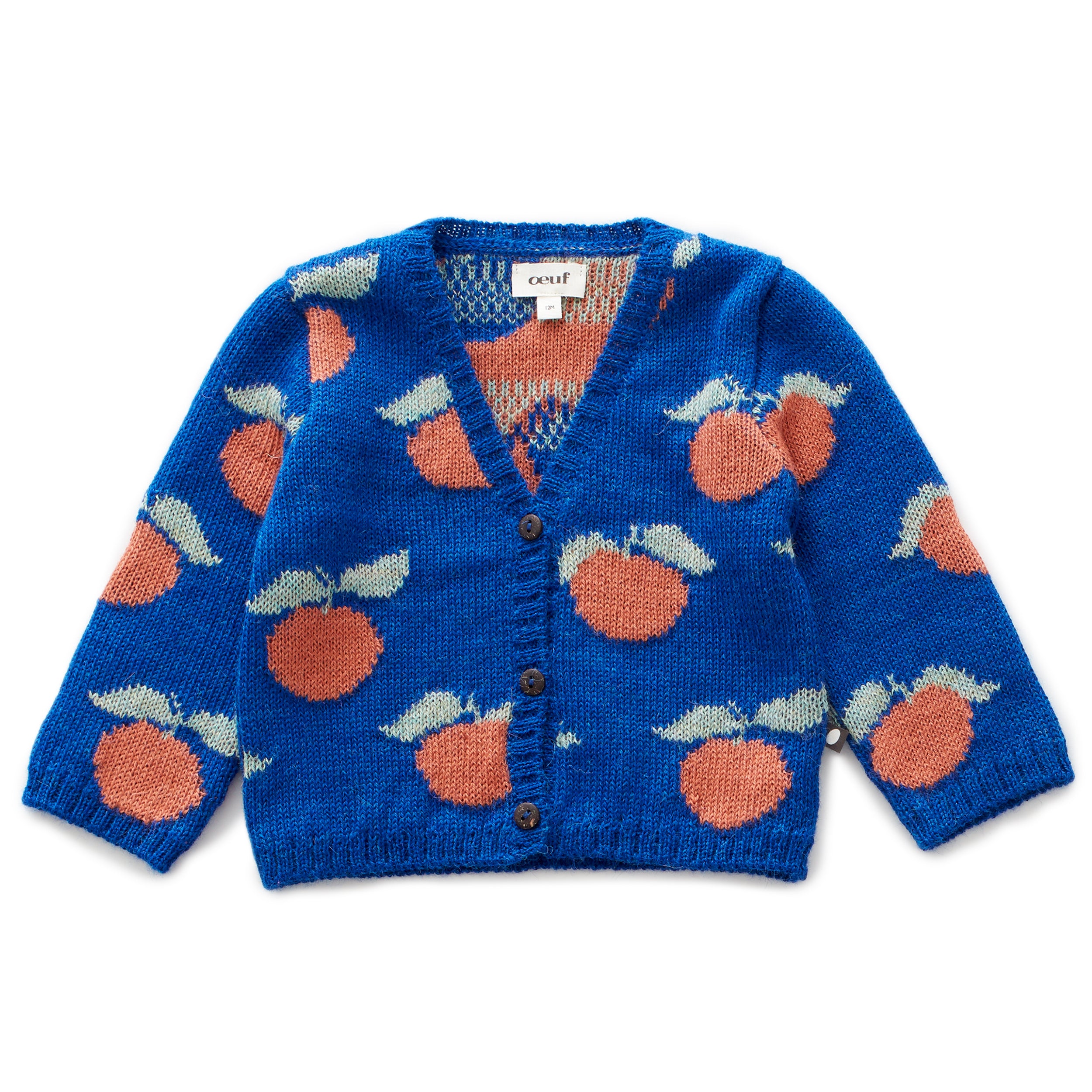 Girls Blue Pattern Alpaca Cardigan