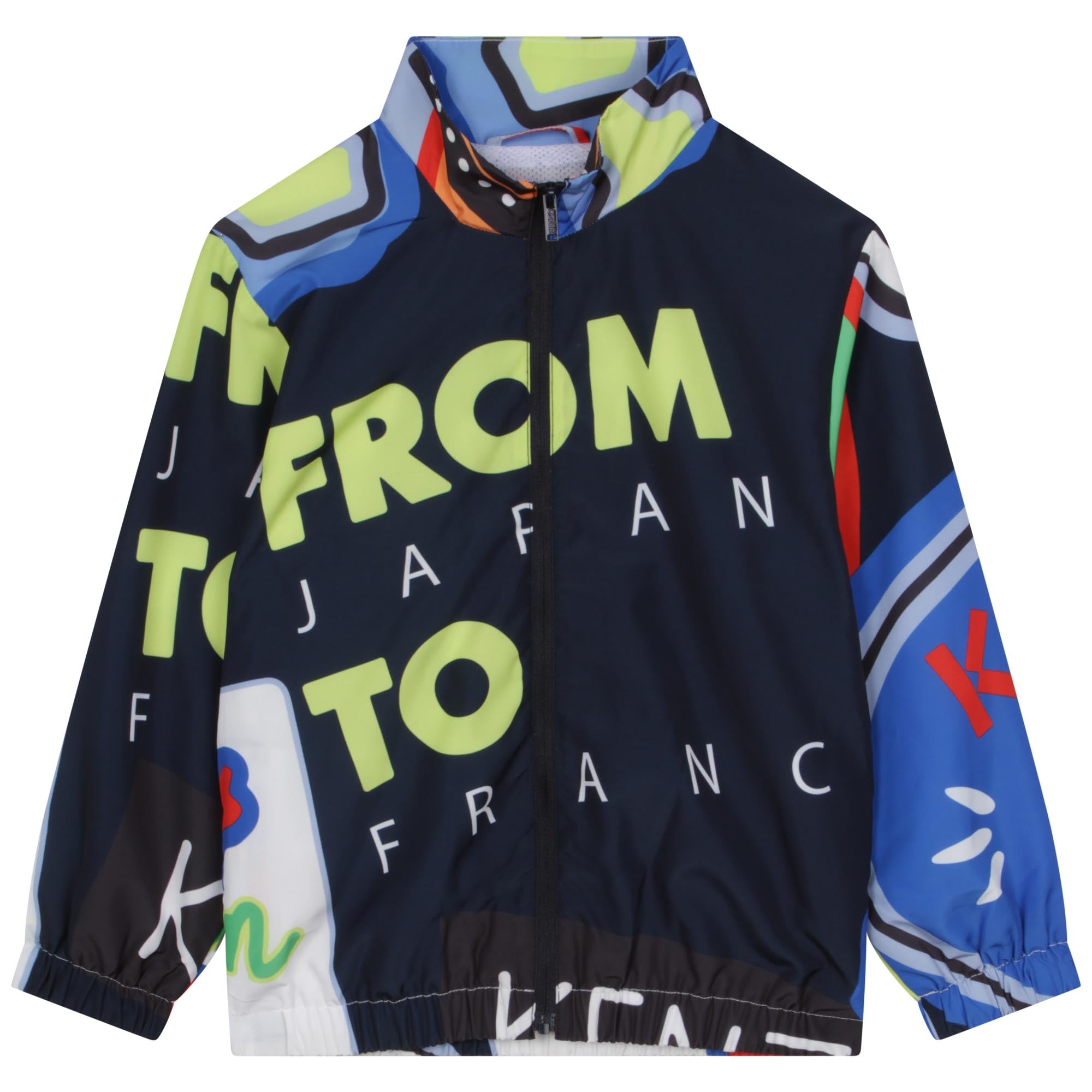 Boys Navy Logo Zip-Up Jacket