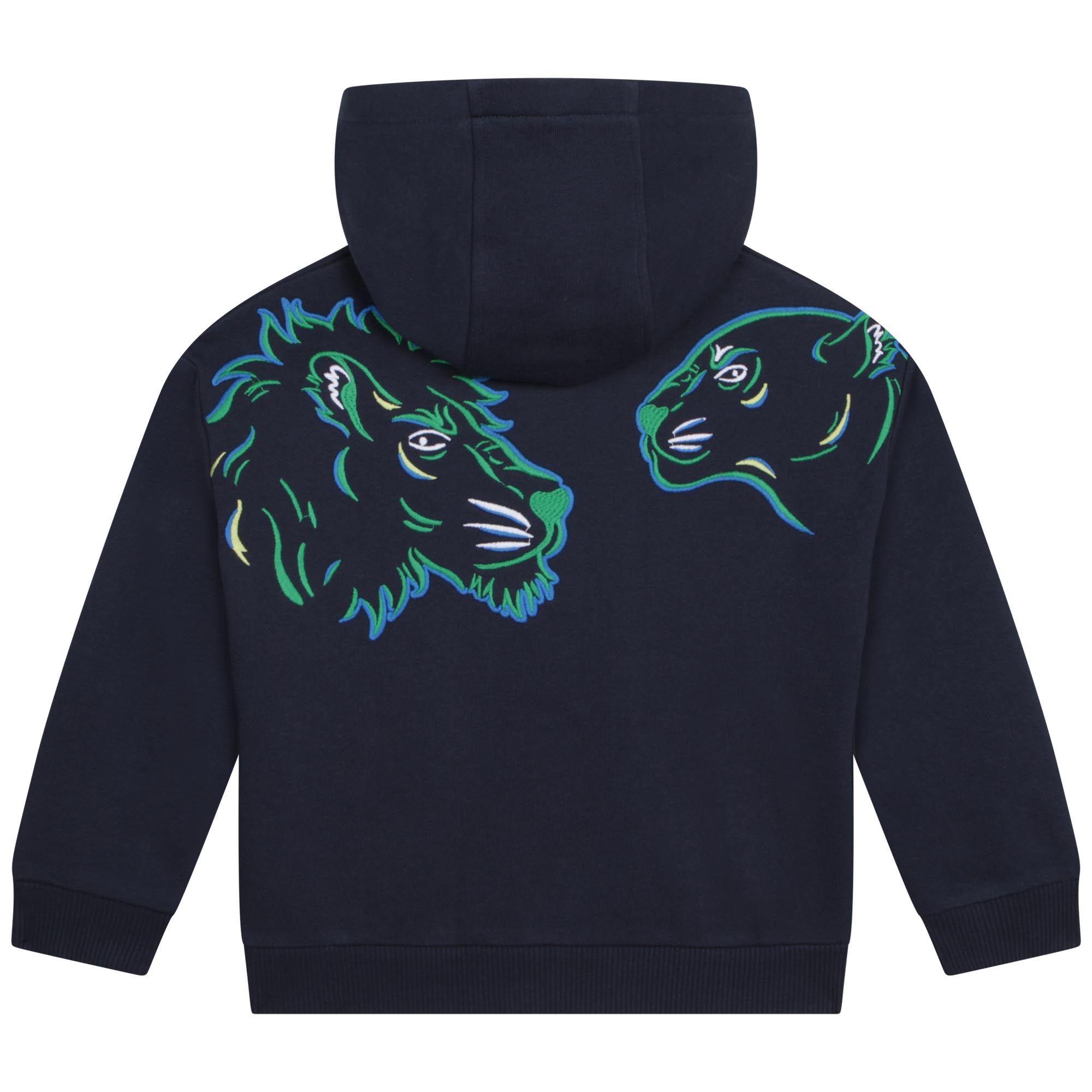 Boys Navy Hooded Zip-Up Top