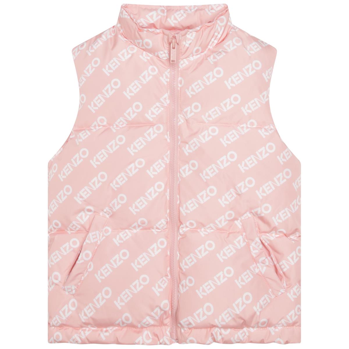 Girls Pink Logo Gilet