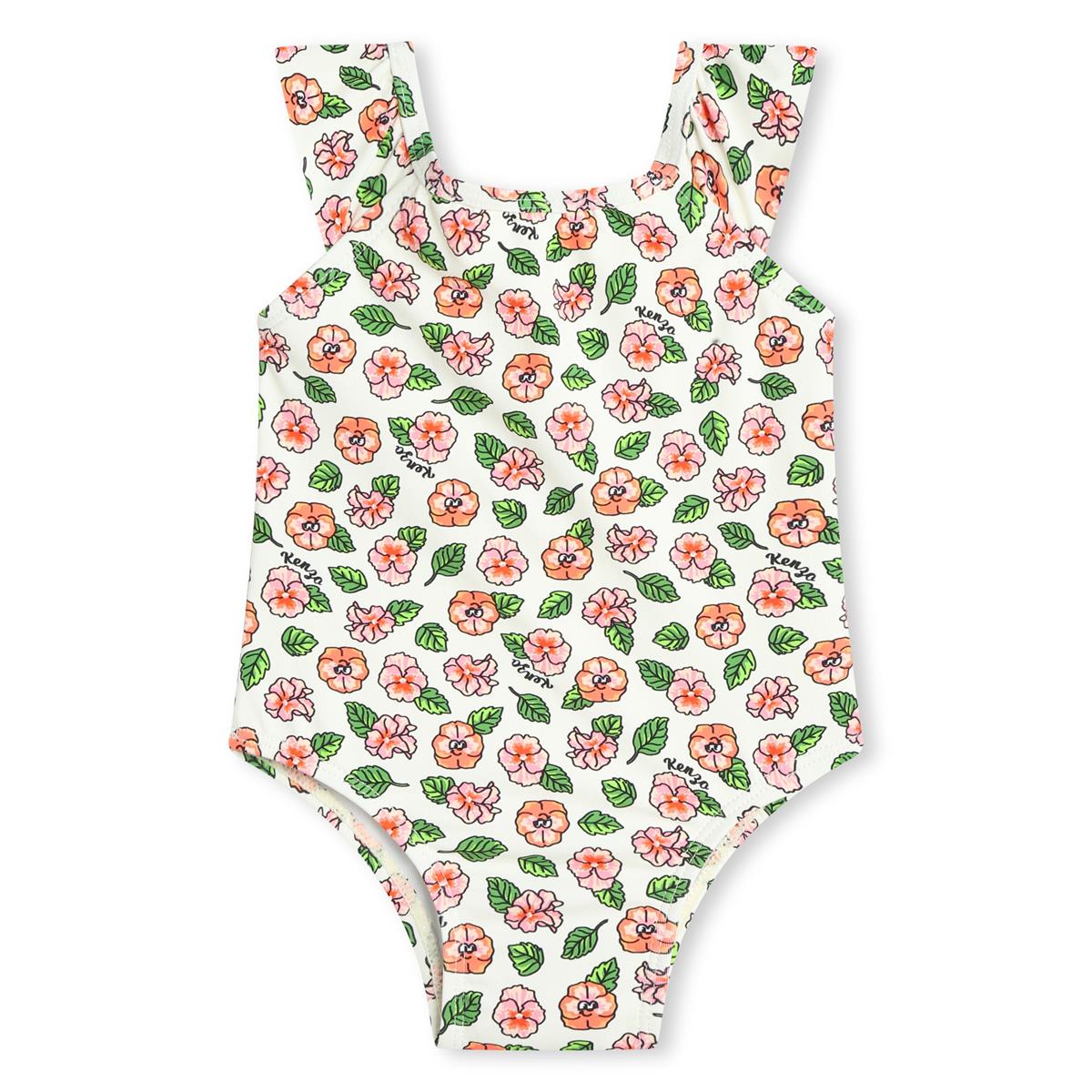Baby Girls White Flowers Swimsuit