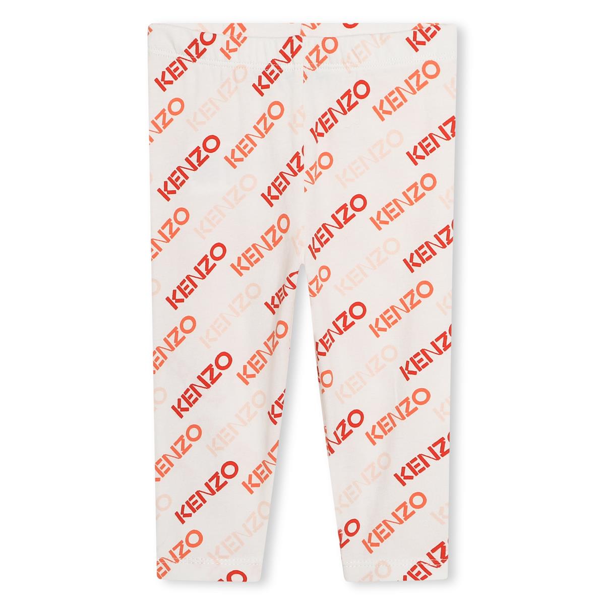 Baby Girls White Logo Cotton Leggings