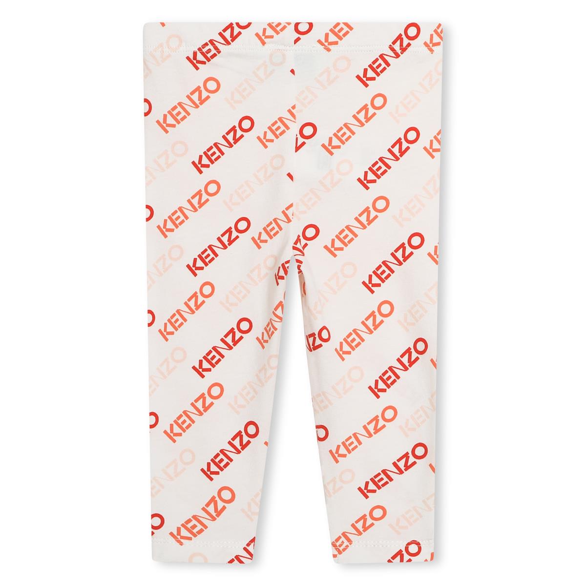 Baby Girls White Logo Cotton Leggings