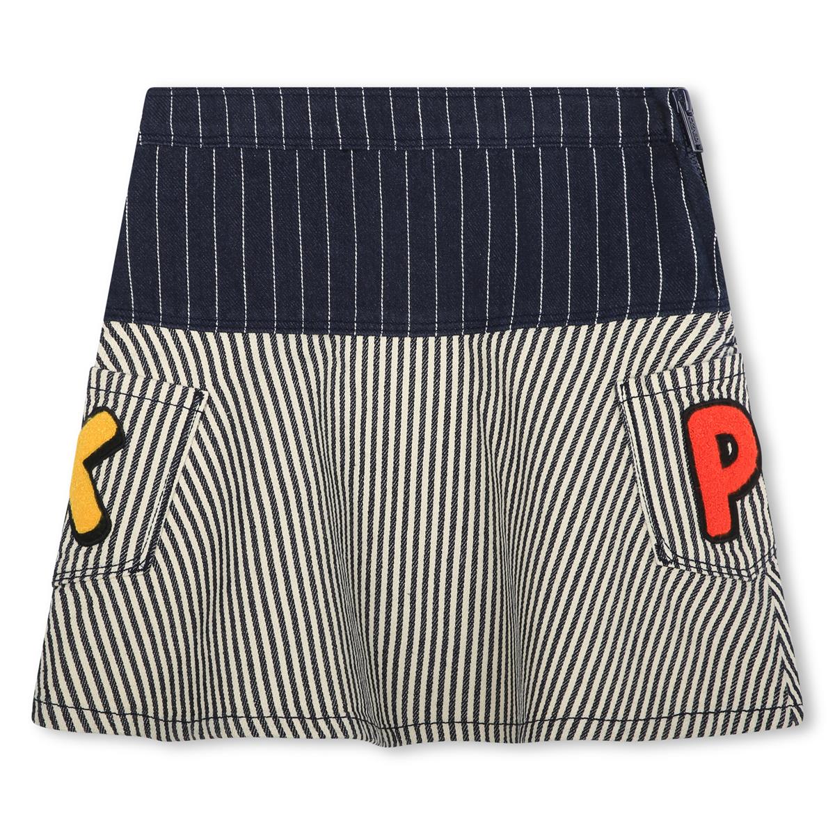 Girls Blue Stripes Skirt