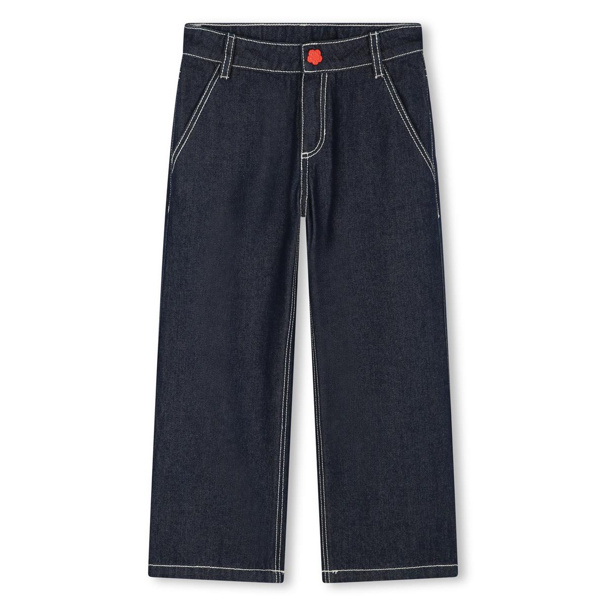Girls Dark Blue Denim Trousers