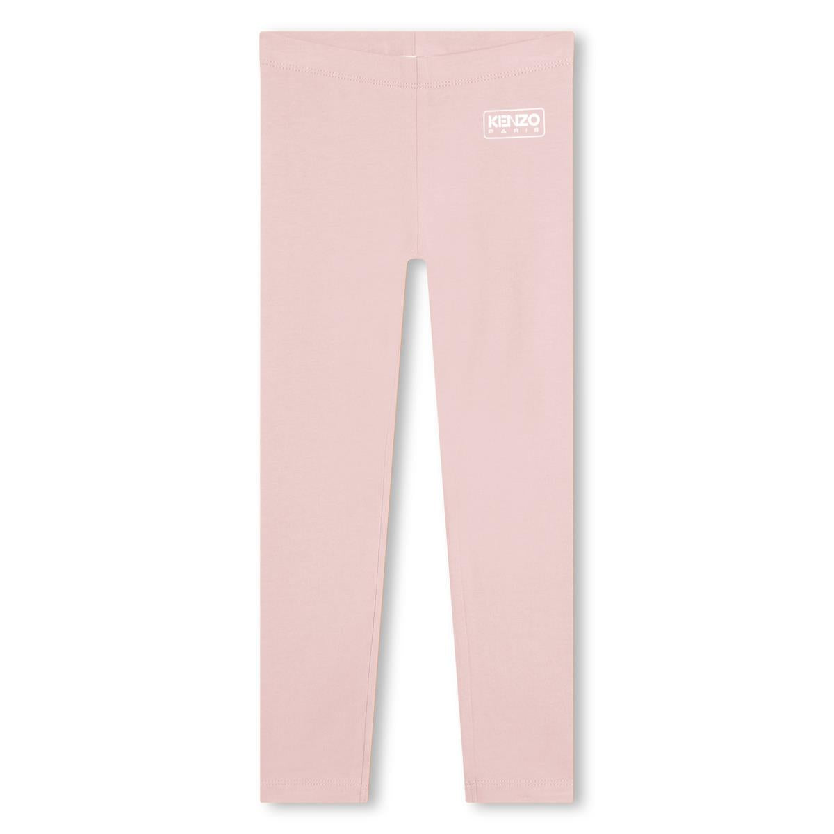Girls Pink Cotton Leggings